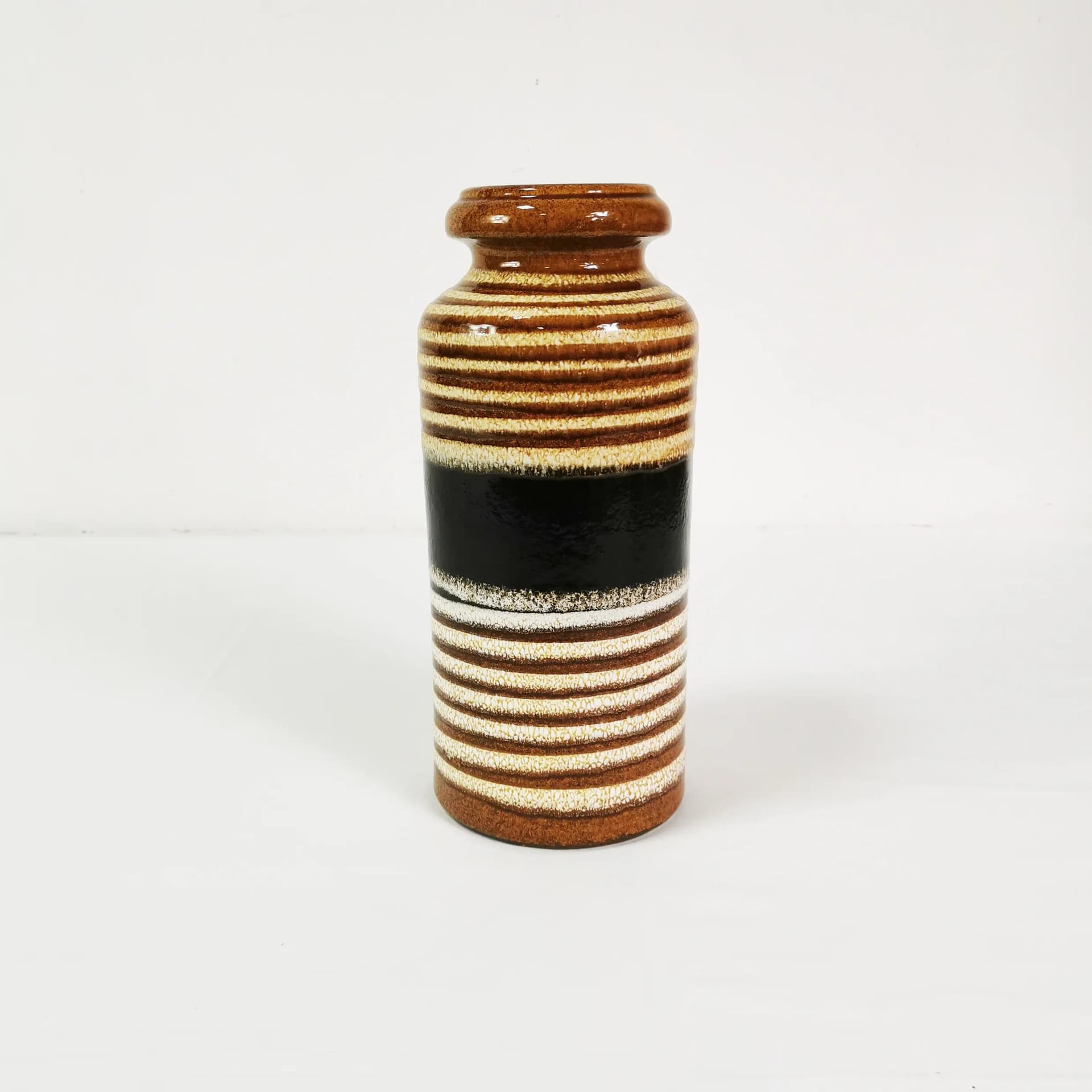 Wazon modernistyczny, brązowy, kamionka, Scheurich, Niemcy, lata 60. - 339668