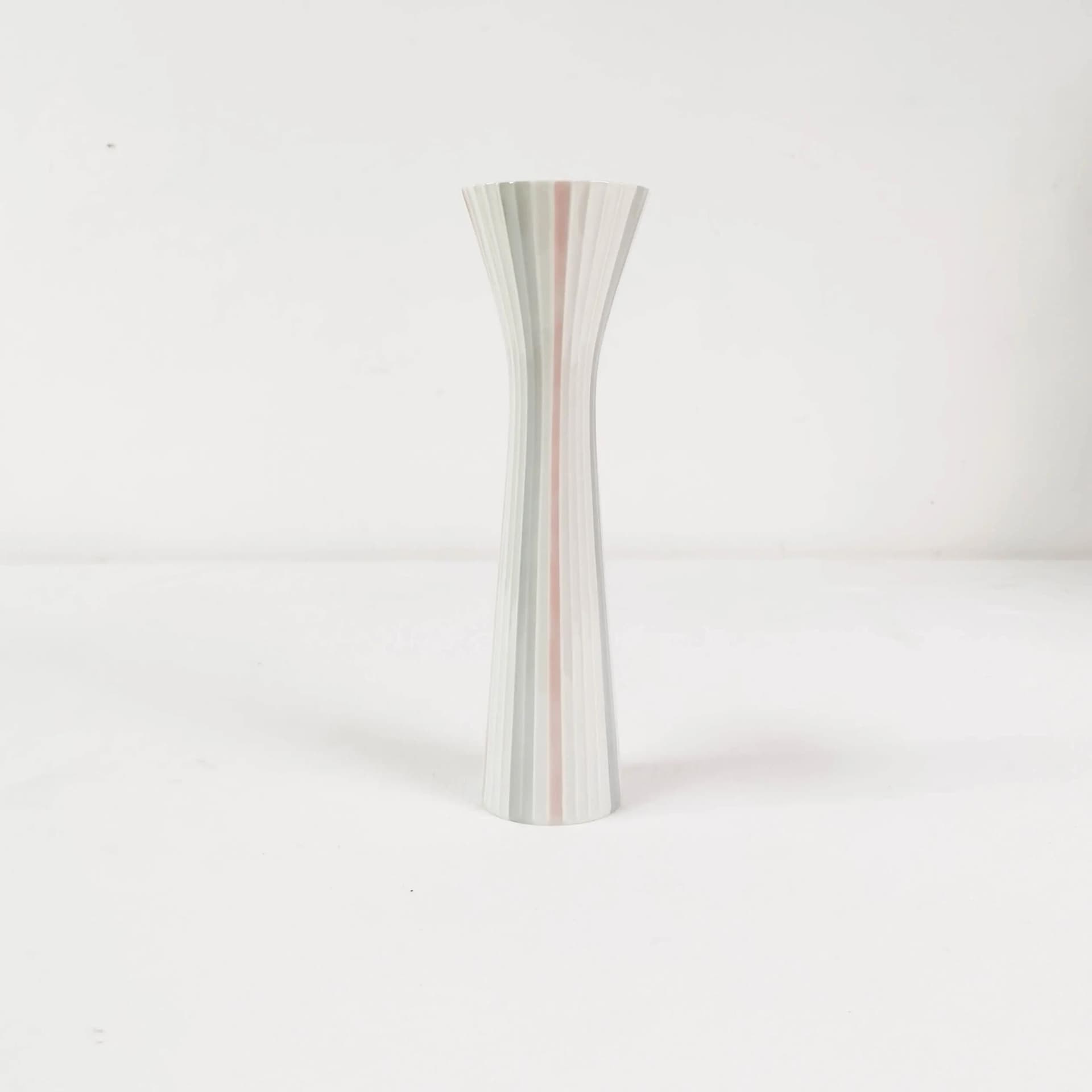 Wazon, porcelana biała szara różowa, Rosenthal, Niemcy, lata 60. - 339634