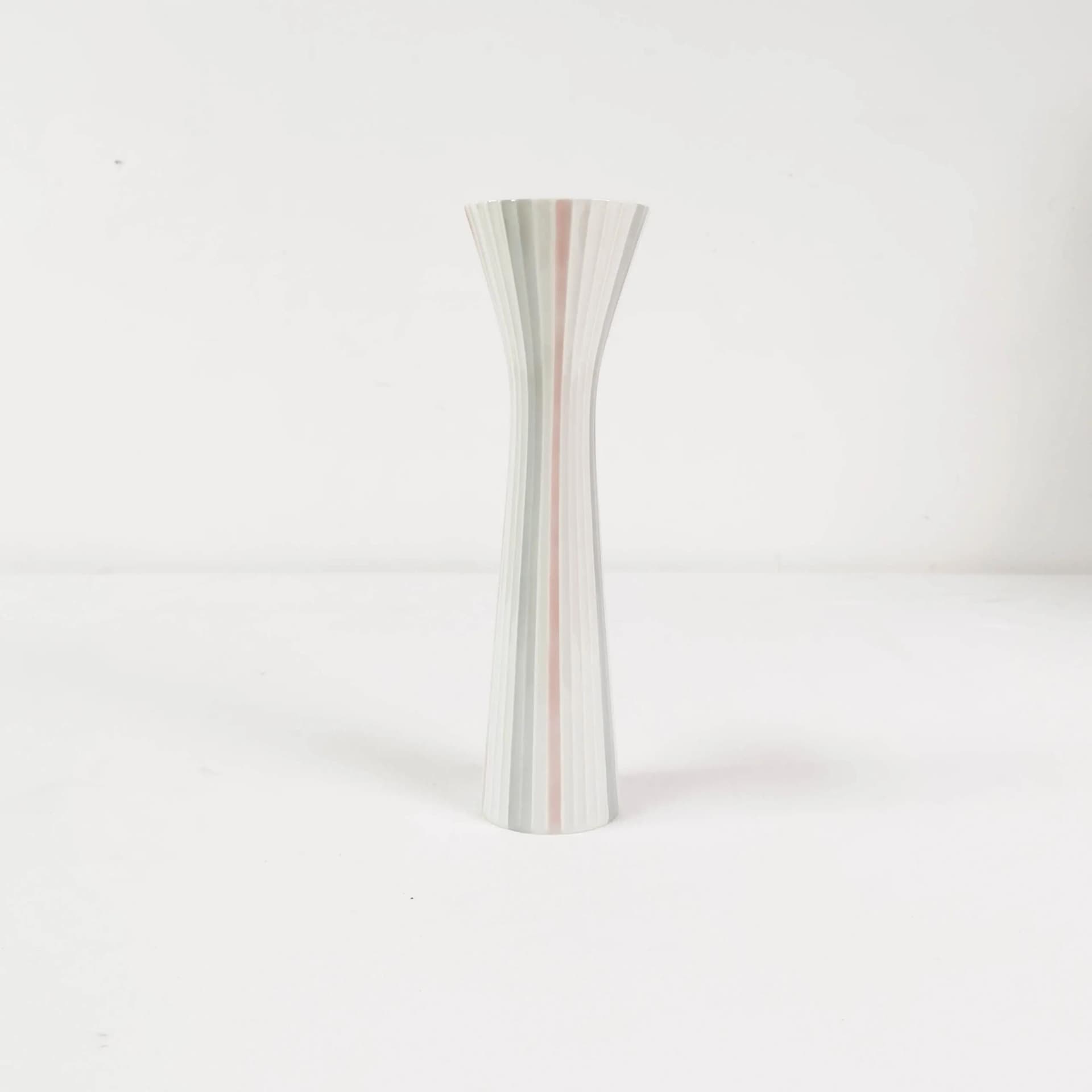 Wazon, porcelana biała szara różowa, Rosenthal, Niemcy, lata 60. - 339642