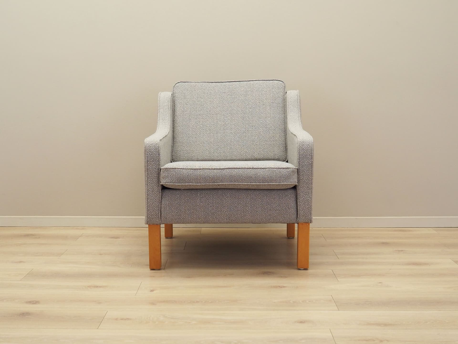 Fotel, buk szary, Dania, lata 70. - 66296