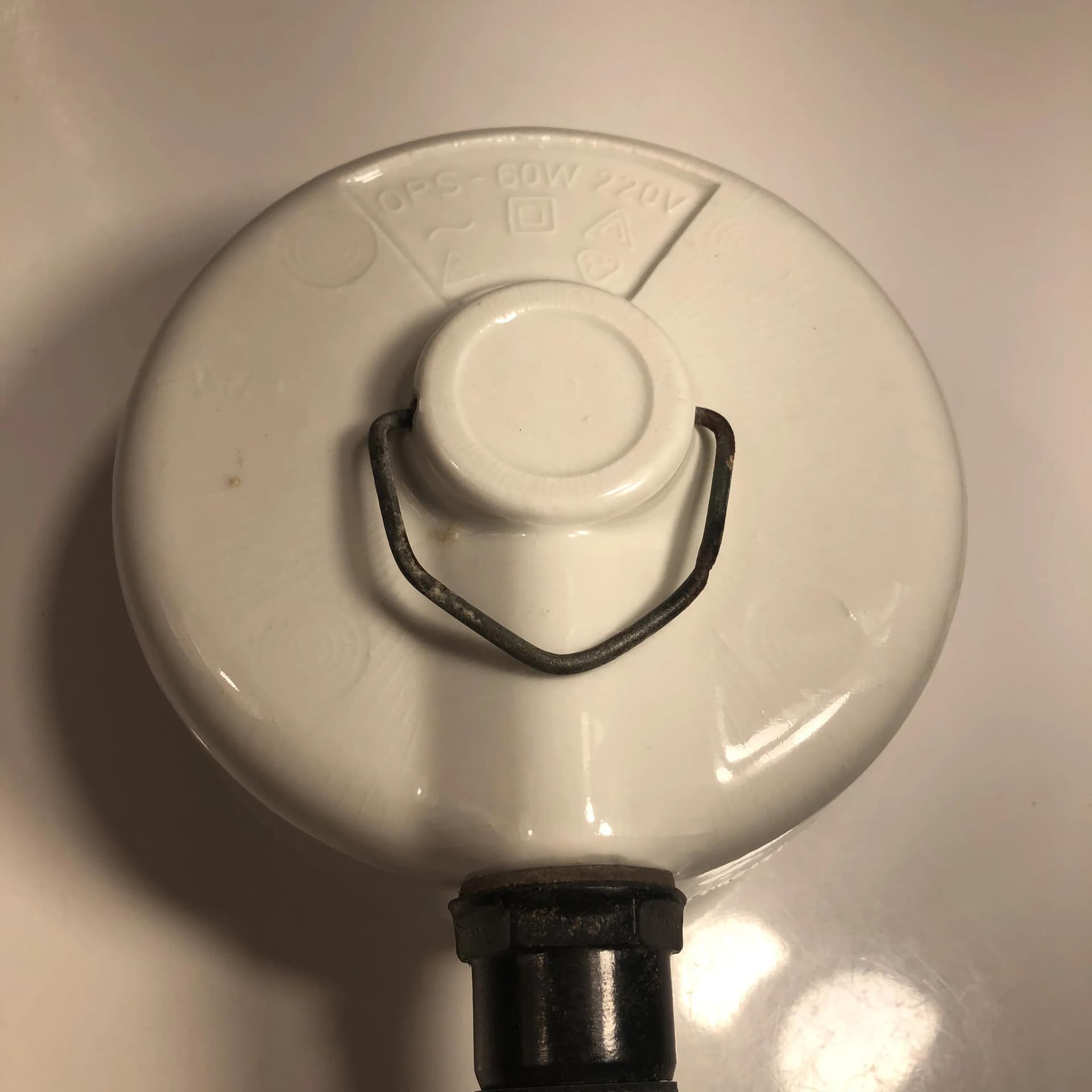 Lampa wisząca industrialna, szkło transparent, Niemcy, lata 70. - 25483