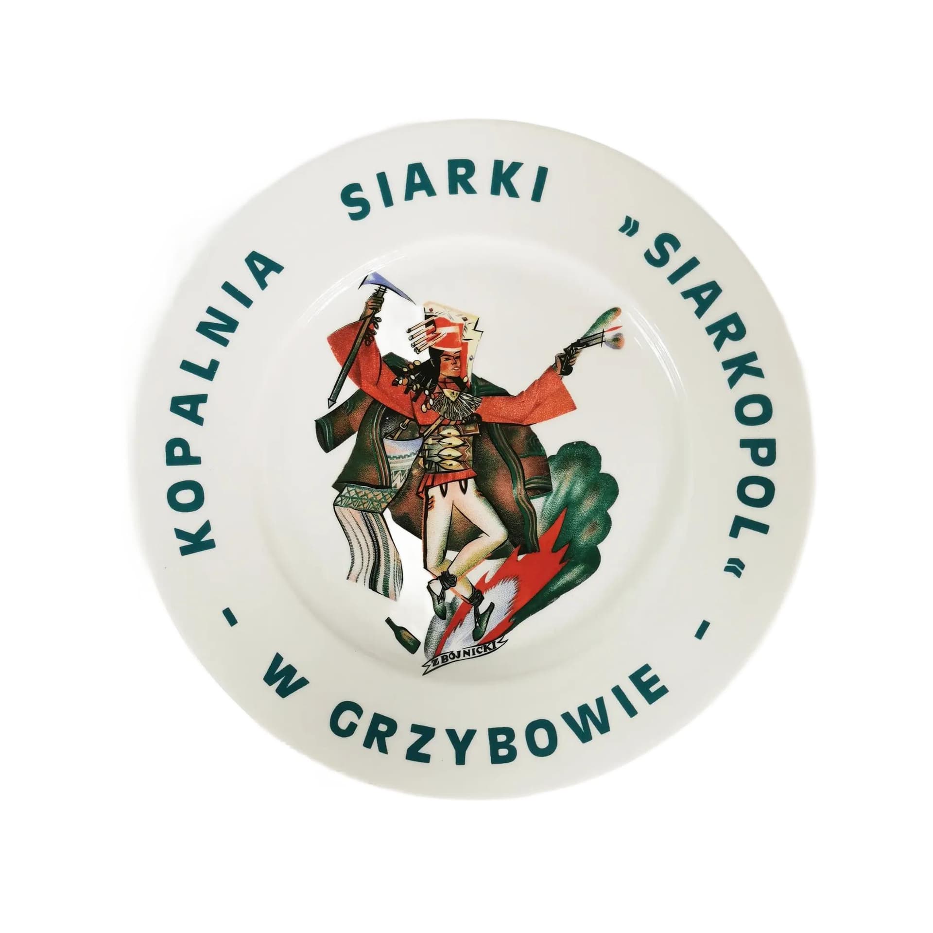 Decorative Plate Tańce Polskie, white porcelain, by Z. Stryjeńska, Poland, 1970s