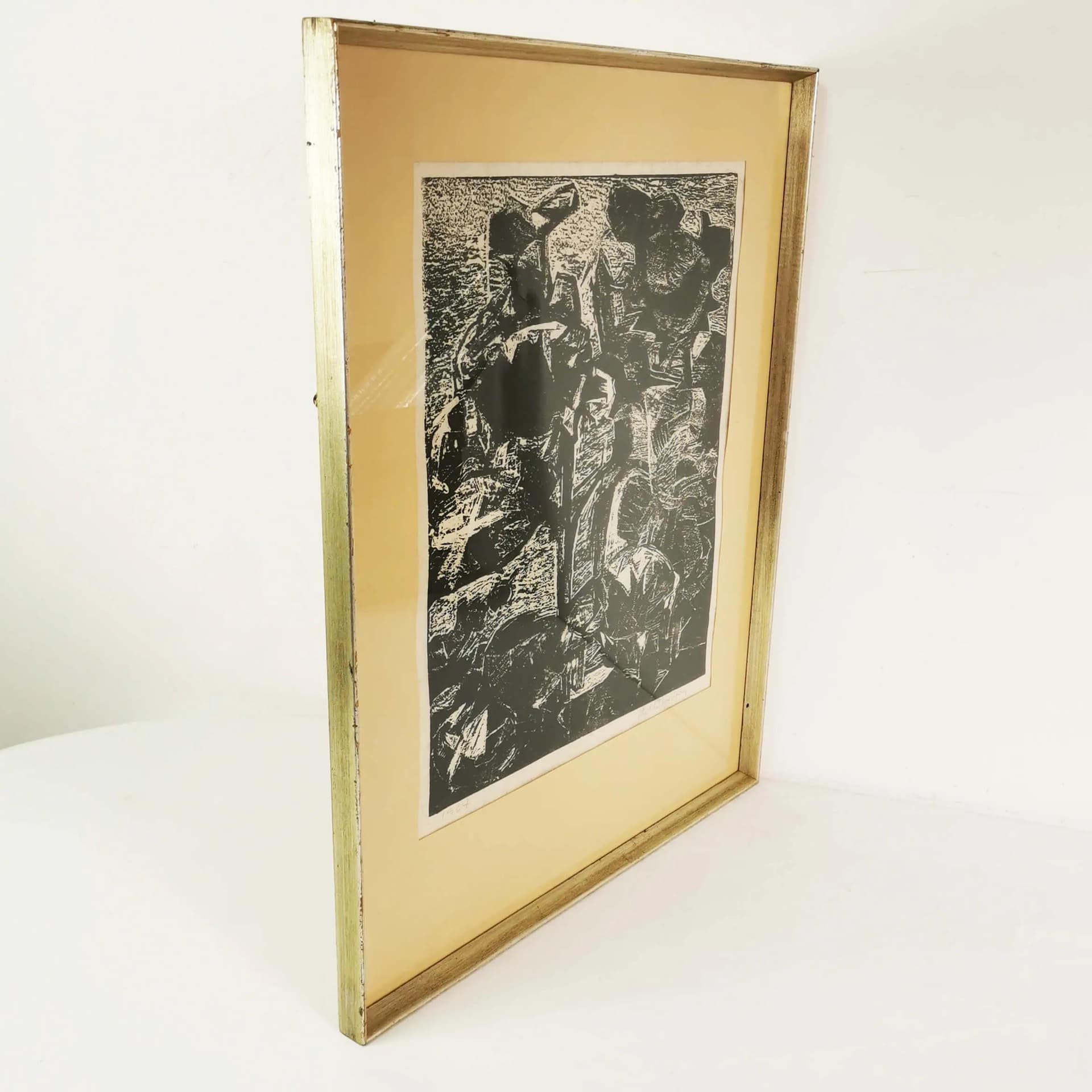 Lithograph 81x62 cm, black, brown, grey, paper, by H. Thorborg, Denmark, 1960s. - 339368