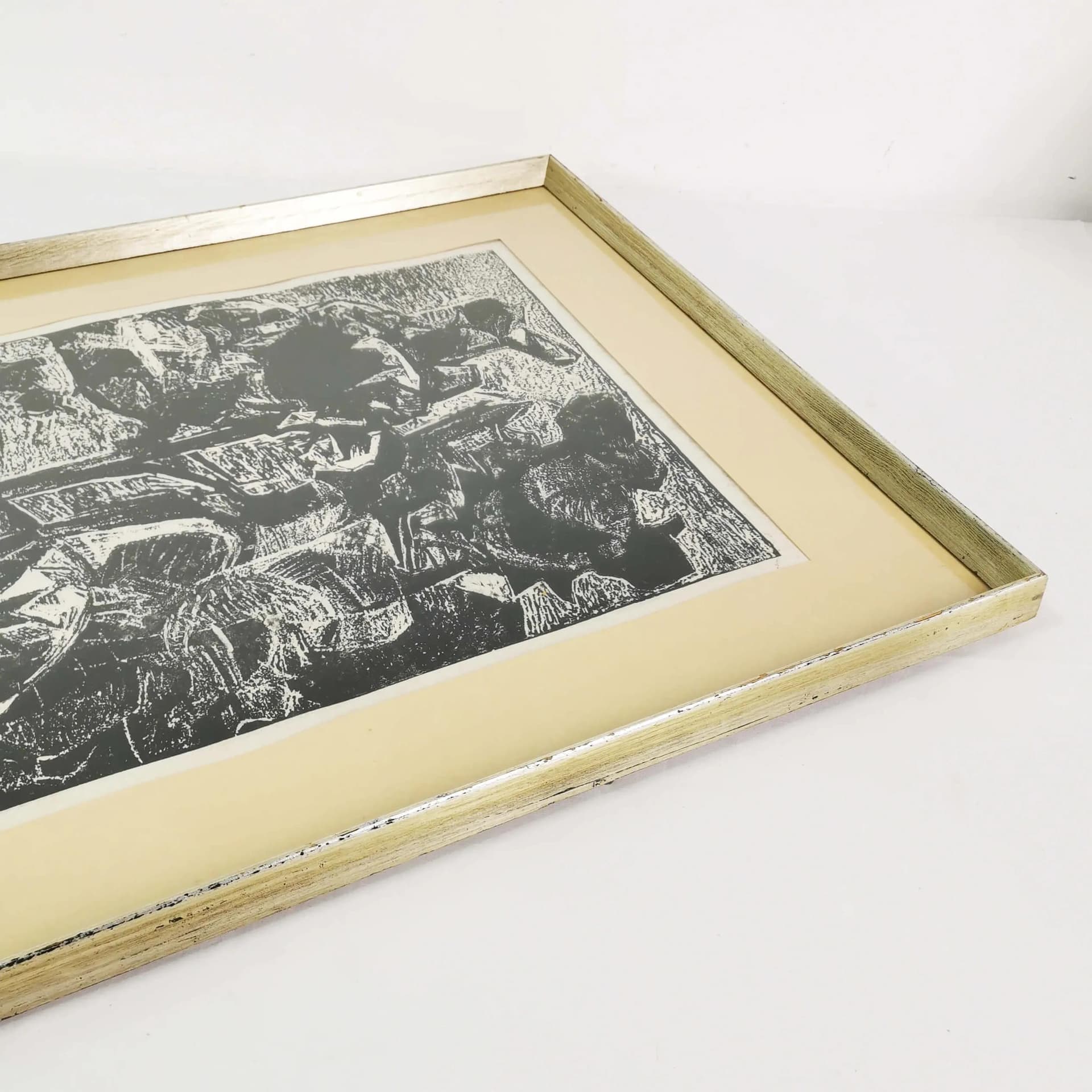 Lithograph 81x62 cm, black, brown, grey, paper, by H. Thorborg, Denmark, 1960s. - 339372