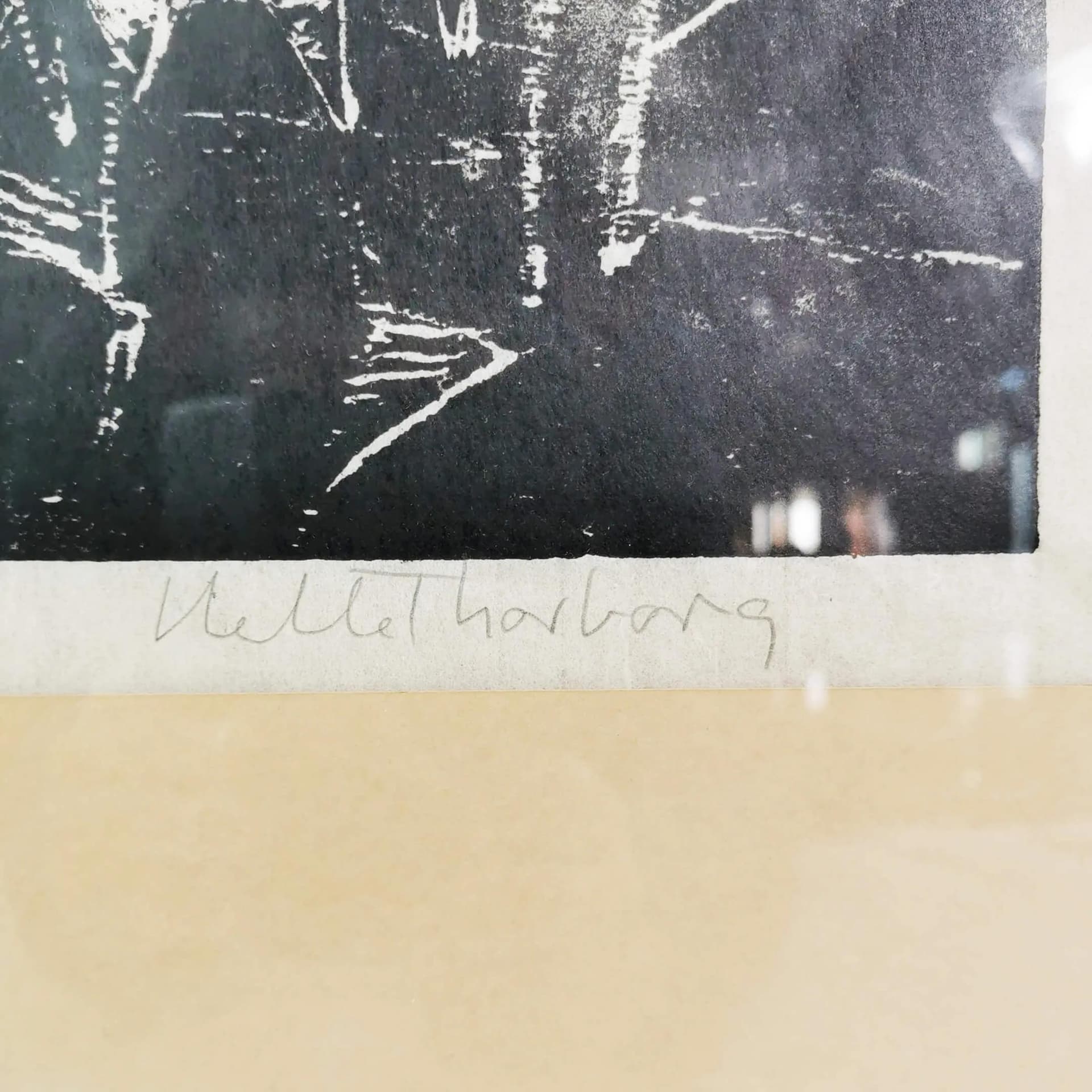 Lithograph 81x62 cm, black, brown, grey, paper, by H. Thorborg, Denmark, 1960s. - 339370