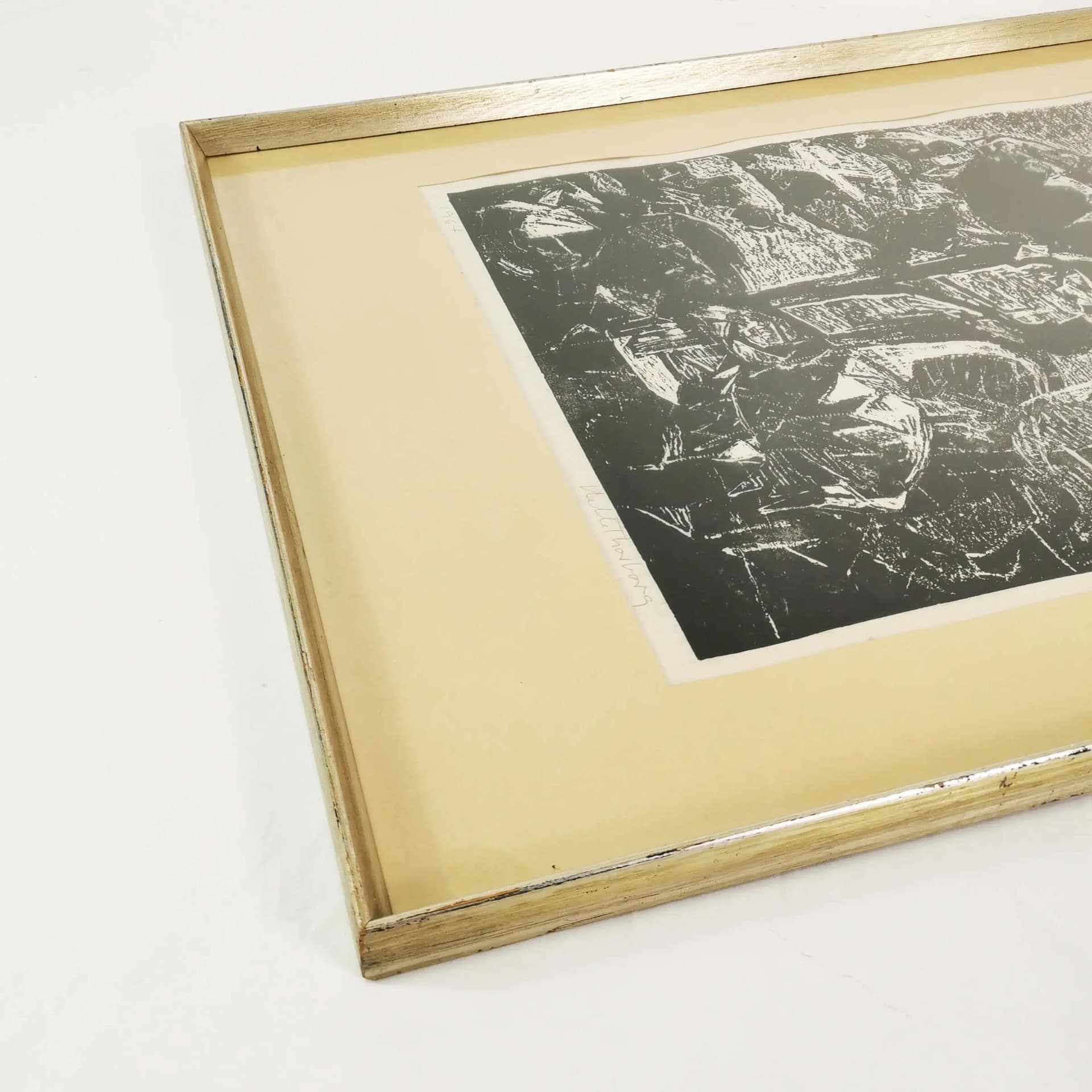 Lithograph 81x62 cm, black, brown, grey, paper, by H. Thorborg, Denmark, 1960s. - 339373