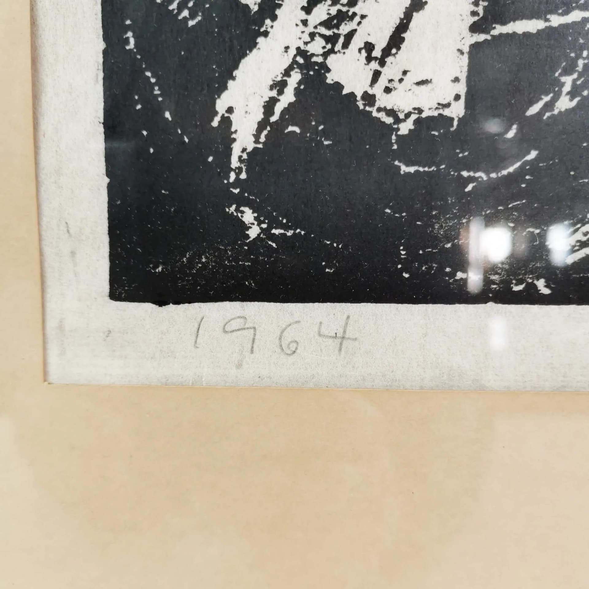 Lithograph 81x62 cm, black, brown, grey, paper, by H. Thorborg, Denmark, 1960s. - 339369