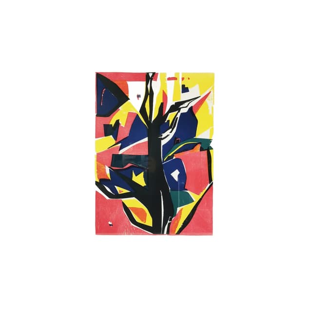 Litografia 71x55,5 cm, multikolor, papier, proj. H. Thorborg, Dania, lata 60. - WYMIARY