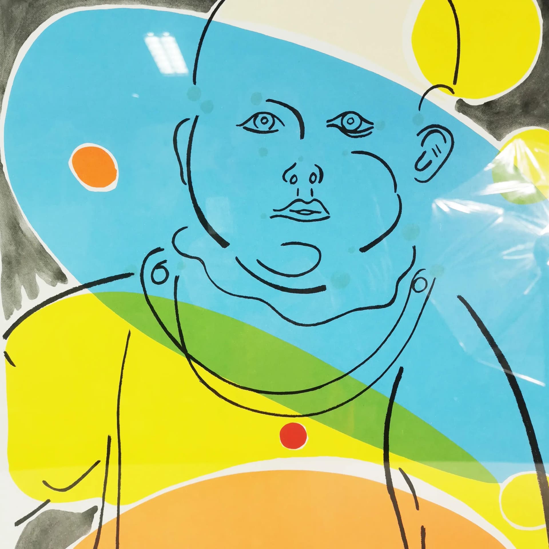 Plakat Przezroczyste dziecko, 60.5x43.5 cm, gradient, papier, proj. T. Krojer, Dania, lata 80. - 339217