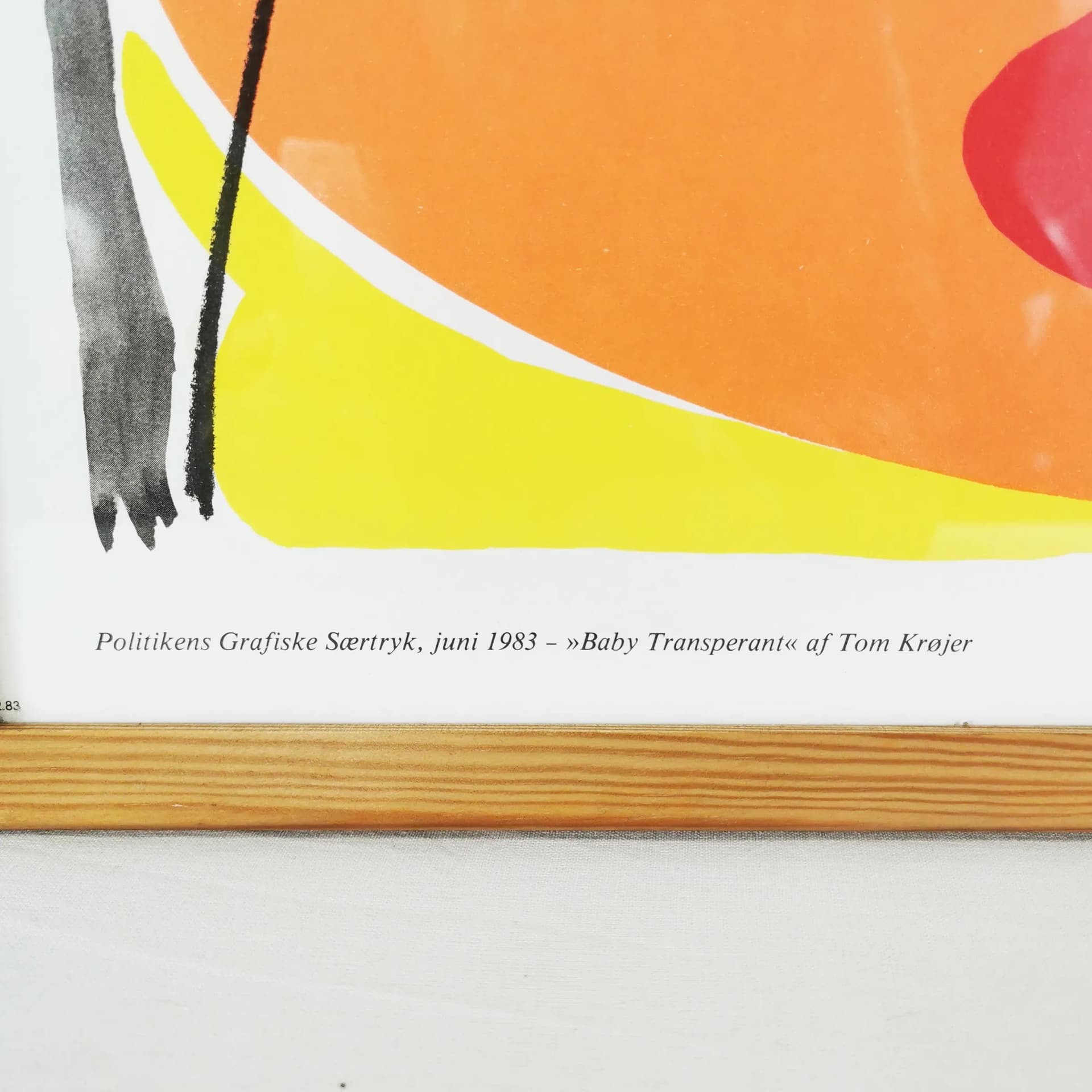 Plakat Przezroczyste dziecko, 60.5x43.5 cm, gradient, papier, proj. T. Krojer, Dania, lata 80. - 339218