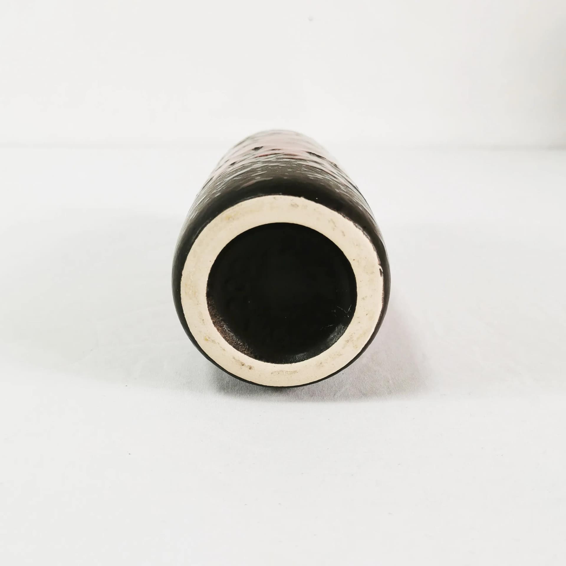 Wazon Fat Lava, czerwony czarny, kamionka, Niemcy, lata 60. - 339150
