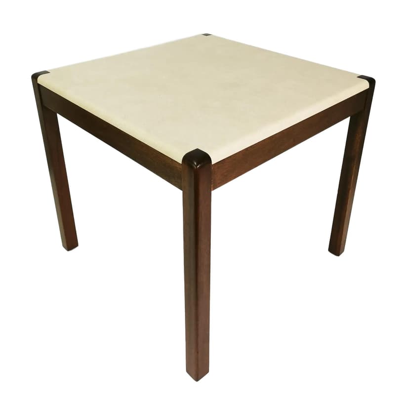 Coffee table, brown walnut, beige plastic, Denmark, 1970s.