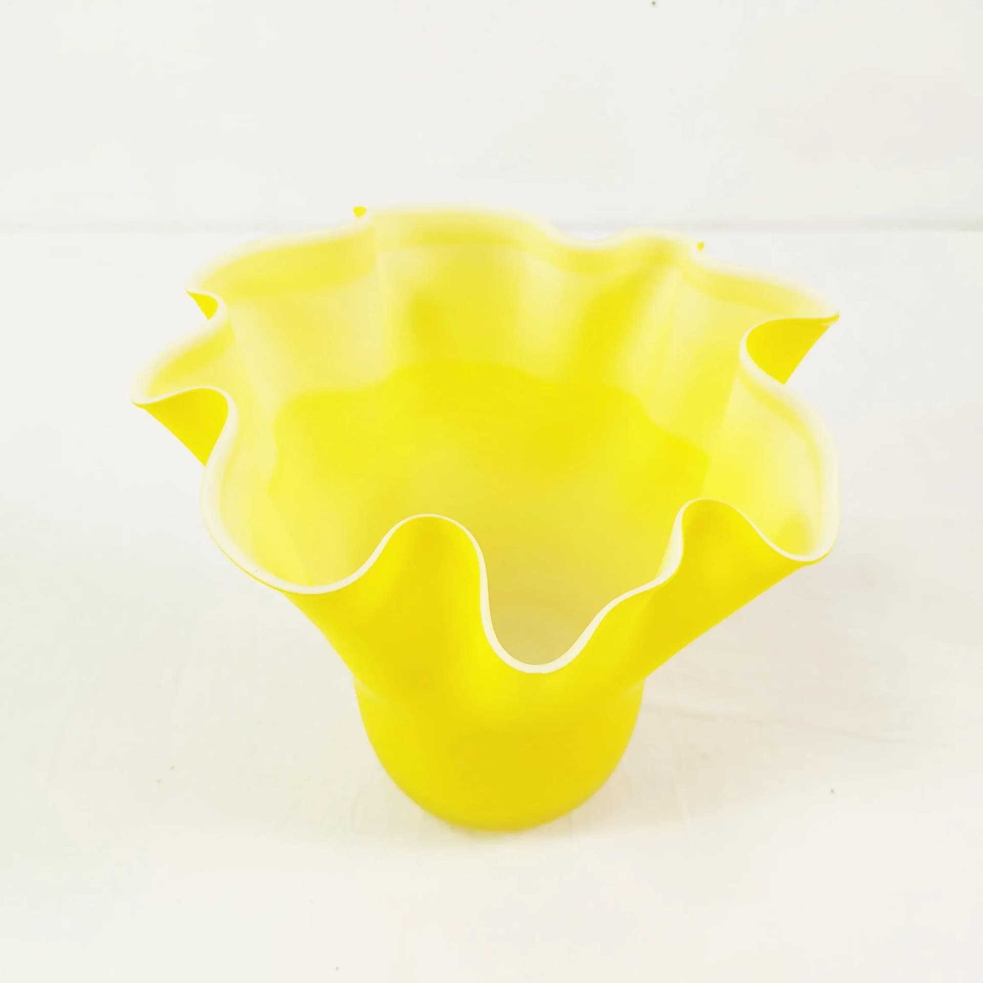Vase Fazzoletto, yellow, glass, Italy, 1970s. - 339043