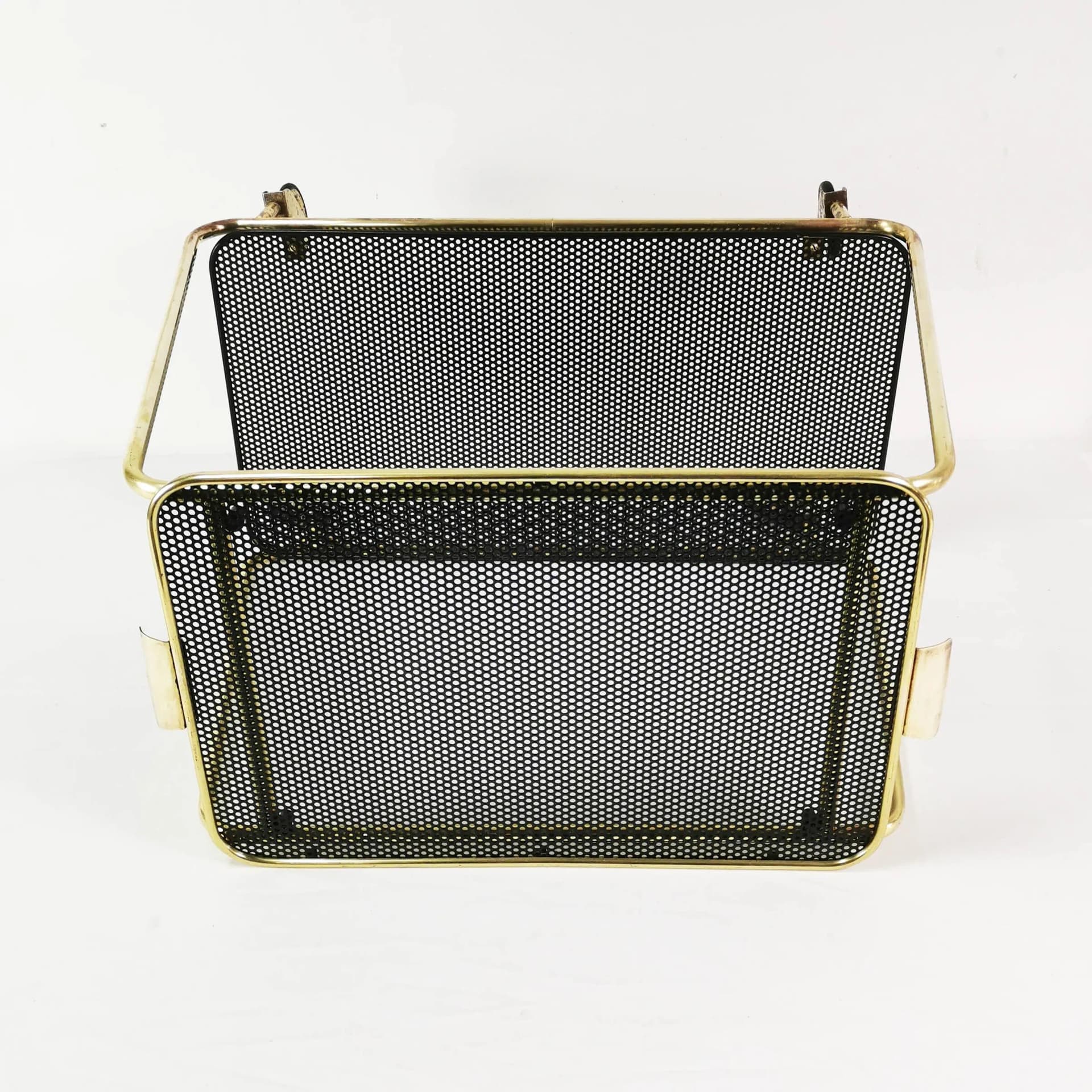 Bar Cart Art Deco, gold brass, black metal, Denmark, 1950s - 339024