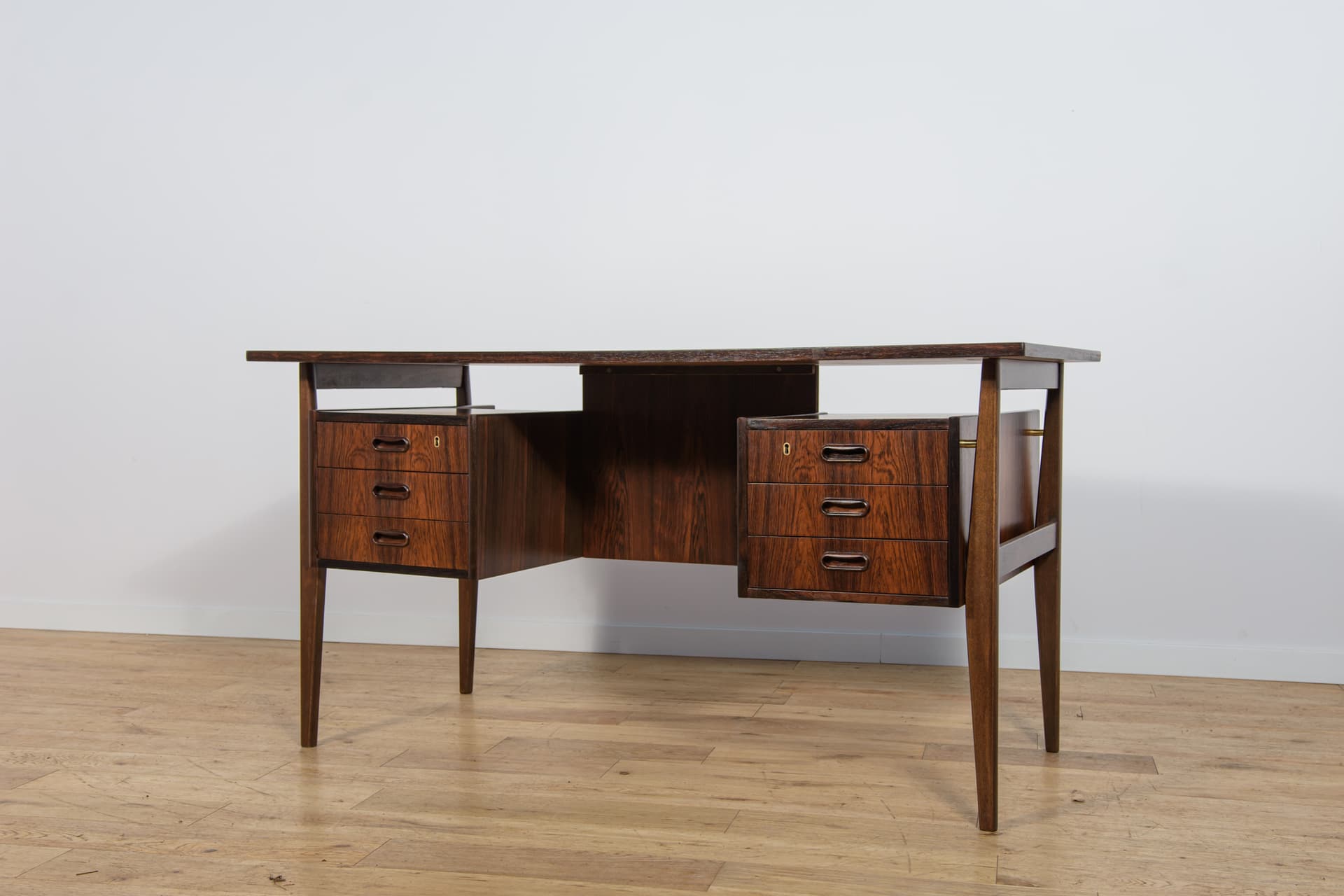 Desk, rosewood brown, by G. N. Tibergaard, Denmark, 1960s. - 338927