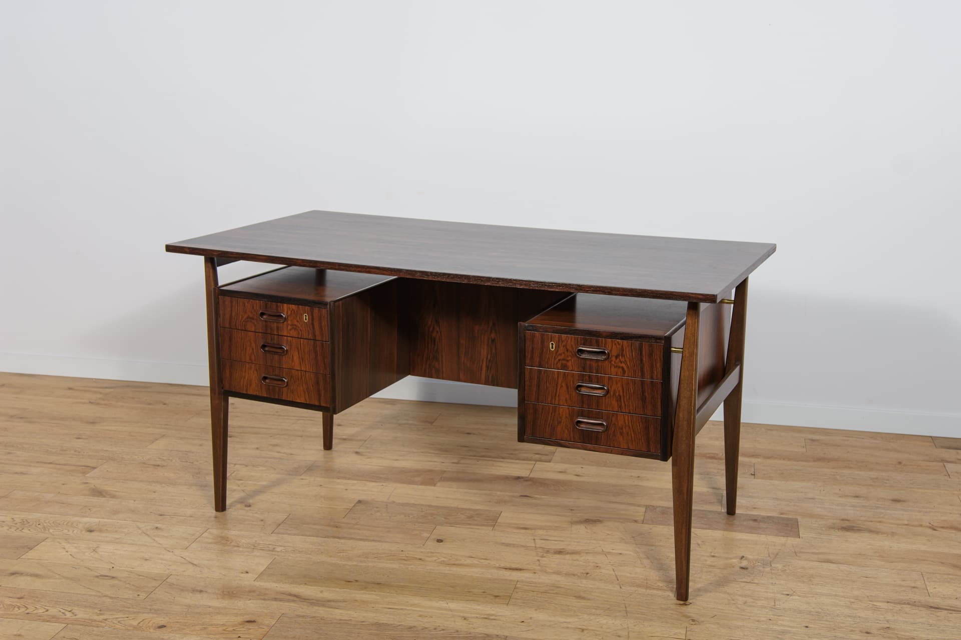 Desk, rosewood brown, by G. N. Tibergaard, Denmark, 1960s. - 338923