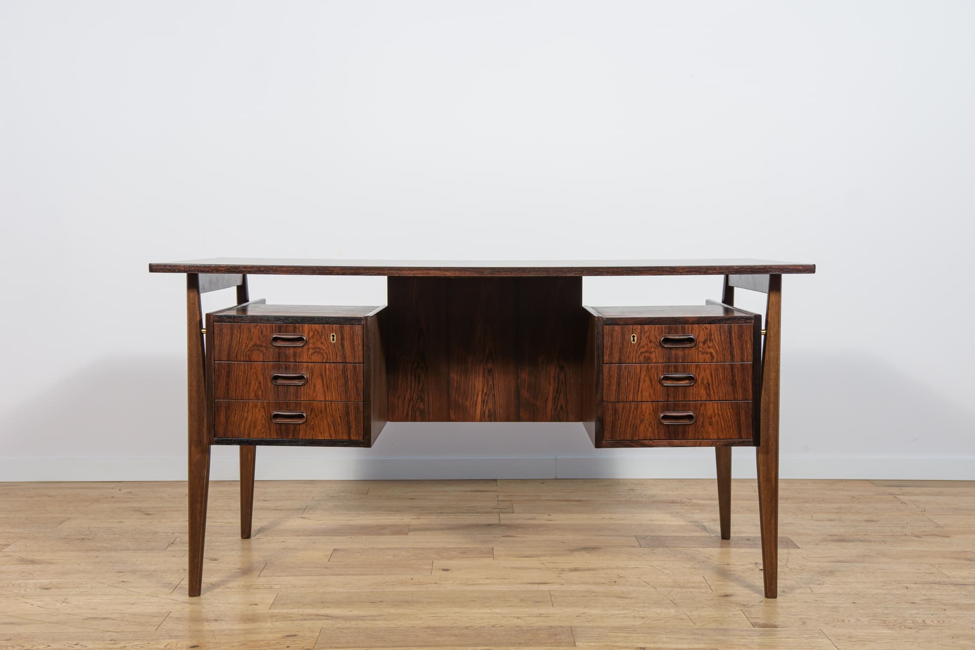 Desk, rosewood brown, by G. N. Tibergaard, Denmark, 1960s. - 338925