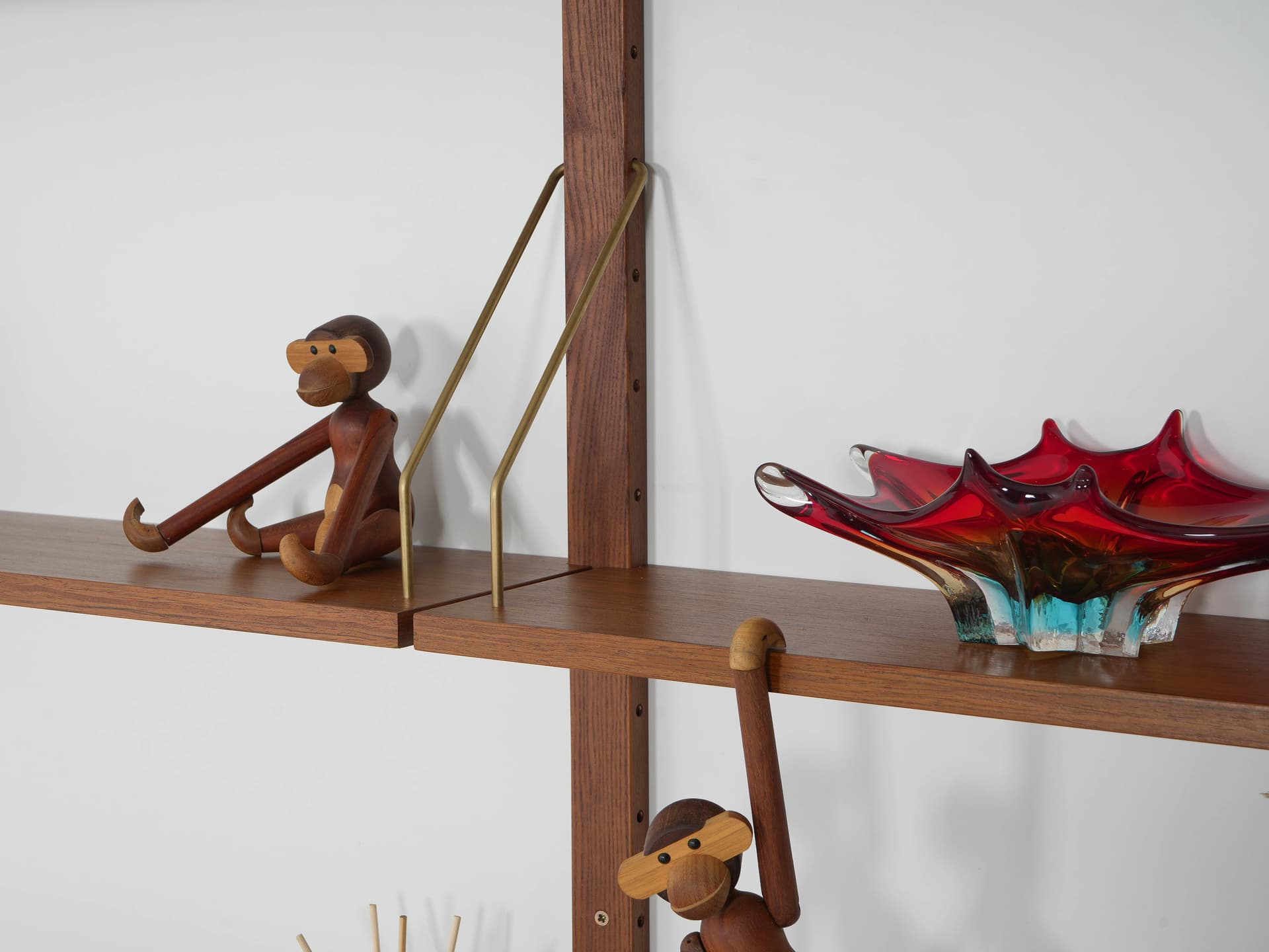 Regał systemowy, brązowy, teak metal, Dania, lata 60. - 339445