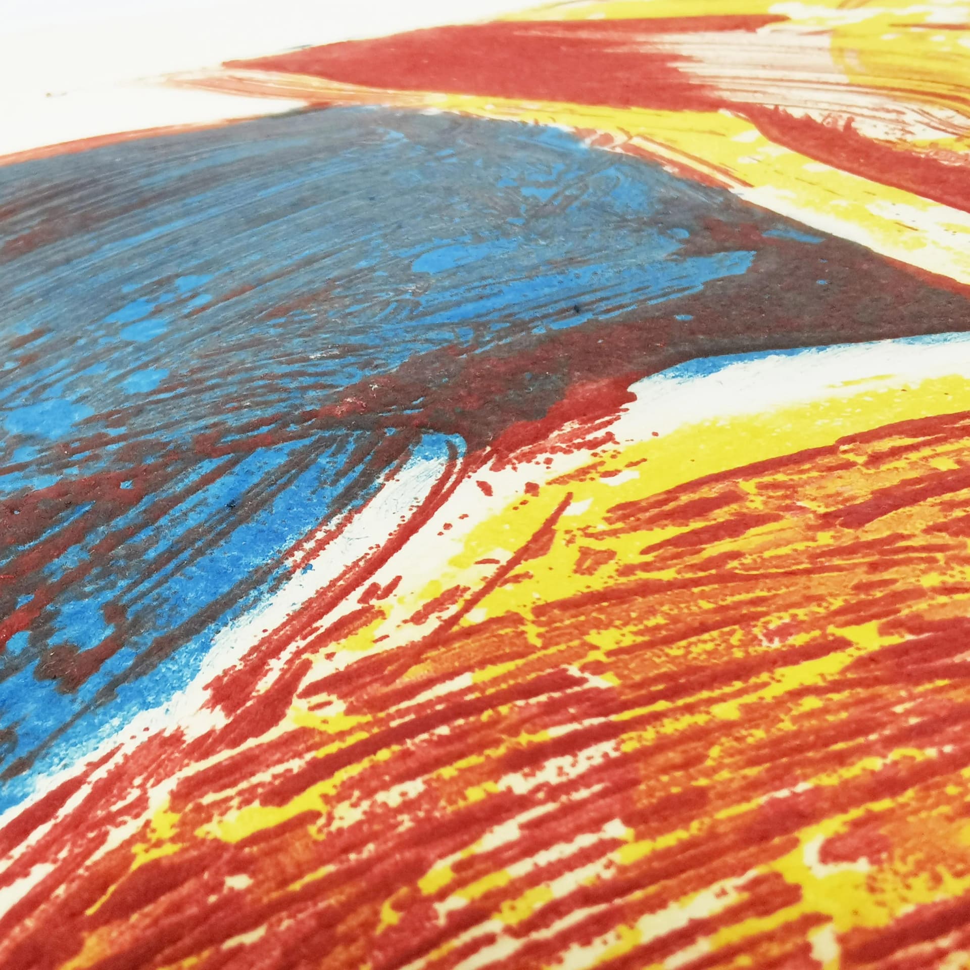Intaglio print 90.5x63 cm, yellow orange red blue white, paper, art. B. Lindström, Sweden, 1960s. - 341081
