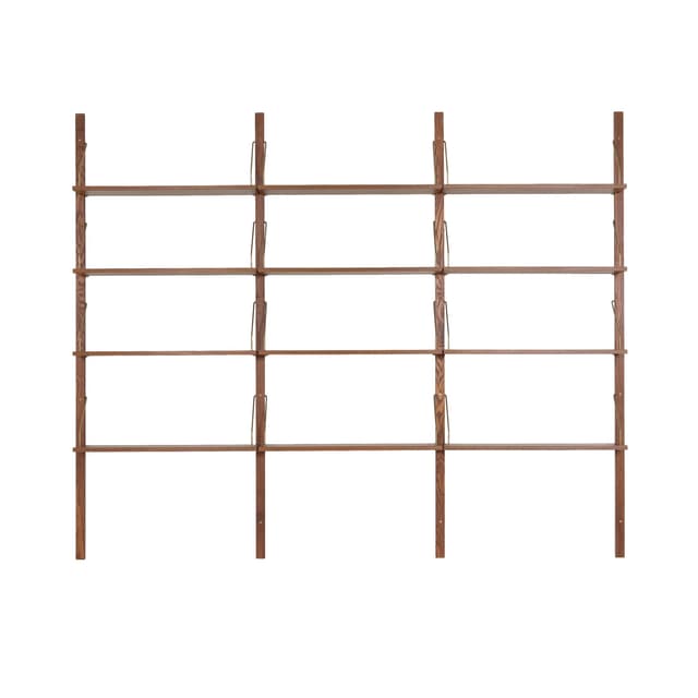 Regał systemowy, brązowy, teak, Dania, lata 70. - WYMIARY