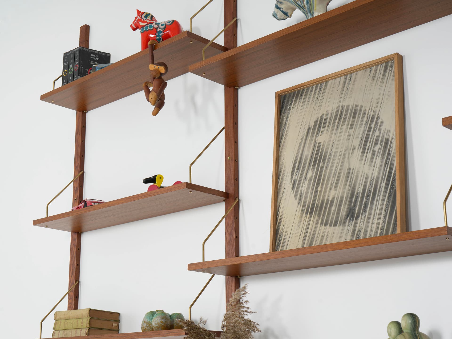 Regał systemowy, teak brązowy, Dania, lata 60. - 340295