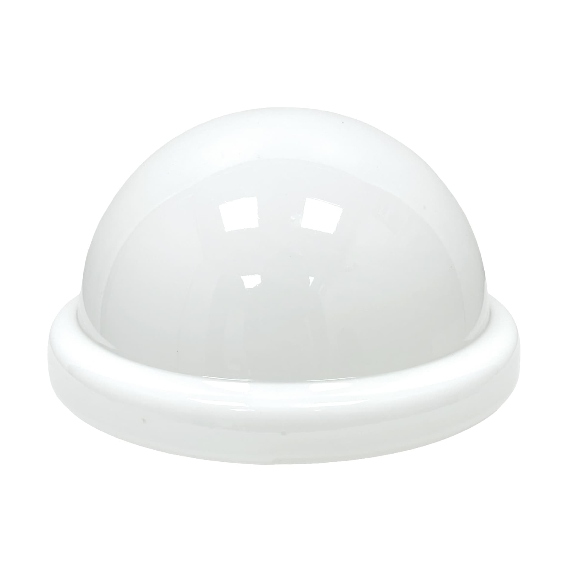 Flush mount, white glass, metal, Poland, 1970s. - 340306