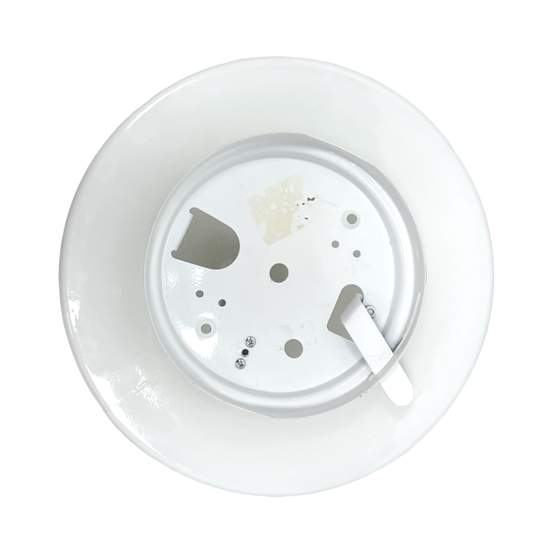 Flush mount, white glass, metal, Poland, 1970s. - 340301