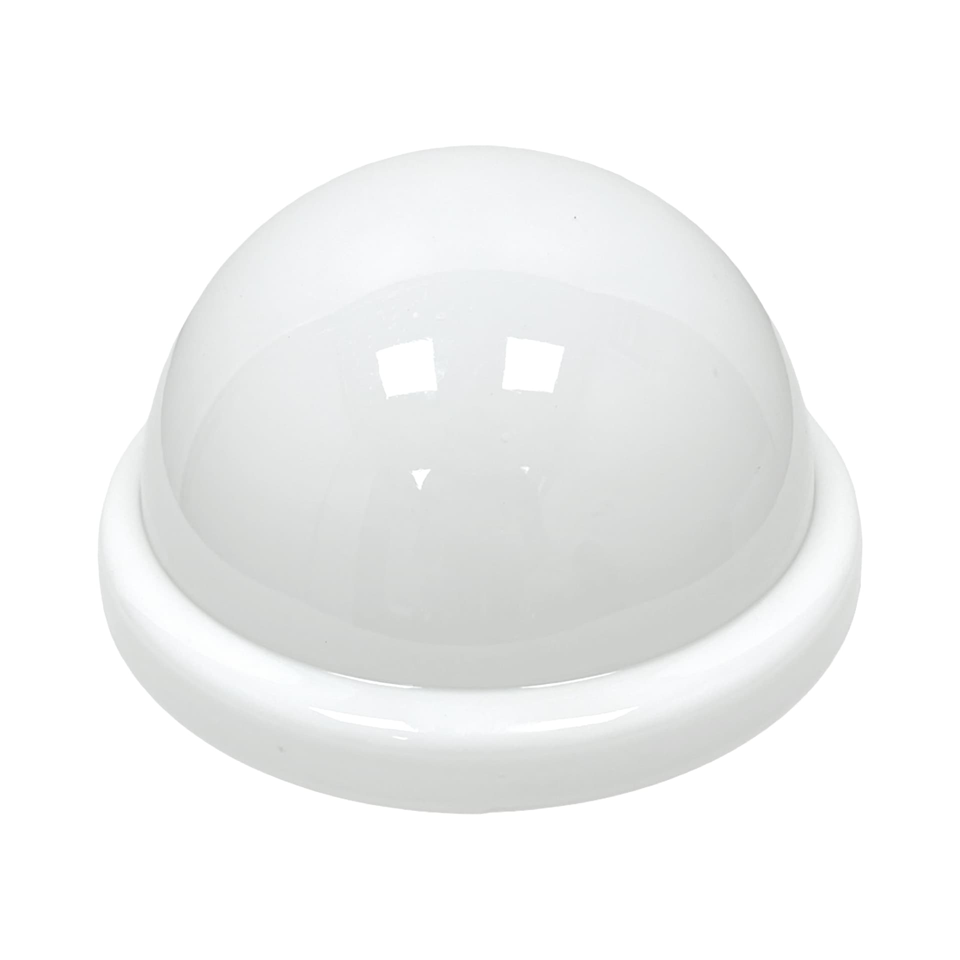 Flush mount, white glass, metal, Poland, 1970s. - 340308