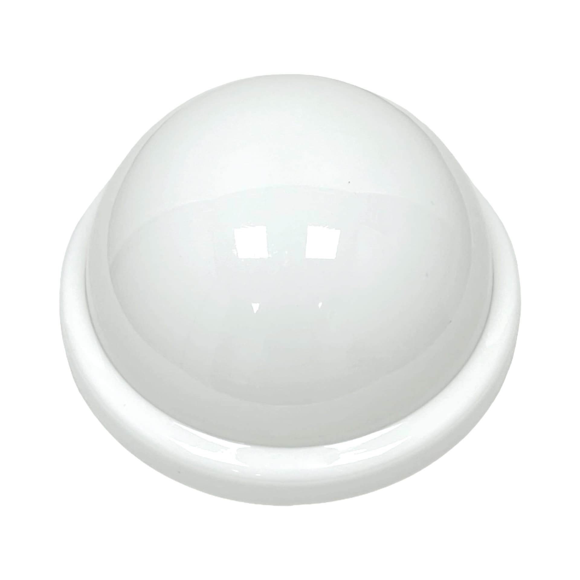 Flush mount, white glass, metal, Poland, 1970s. - 340300