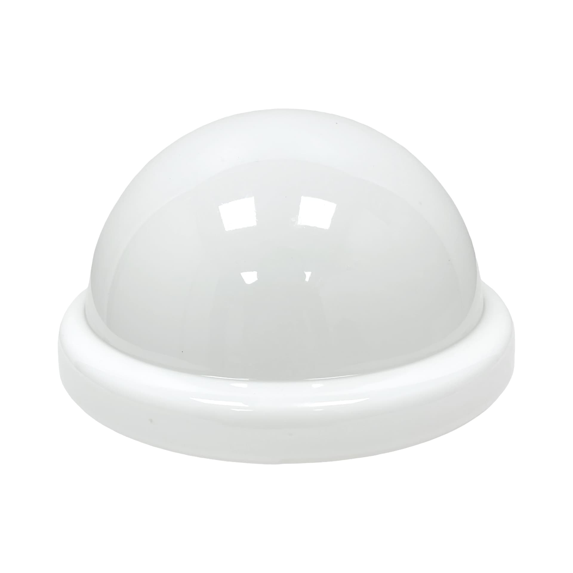 Flush mount, white glass, metal, Poland, 1970s. - 340307