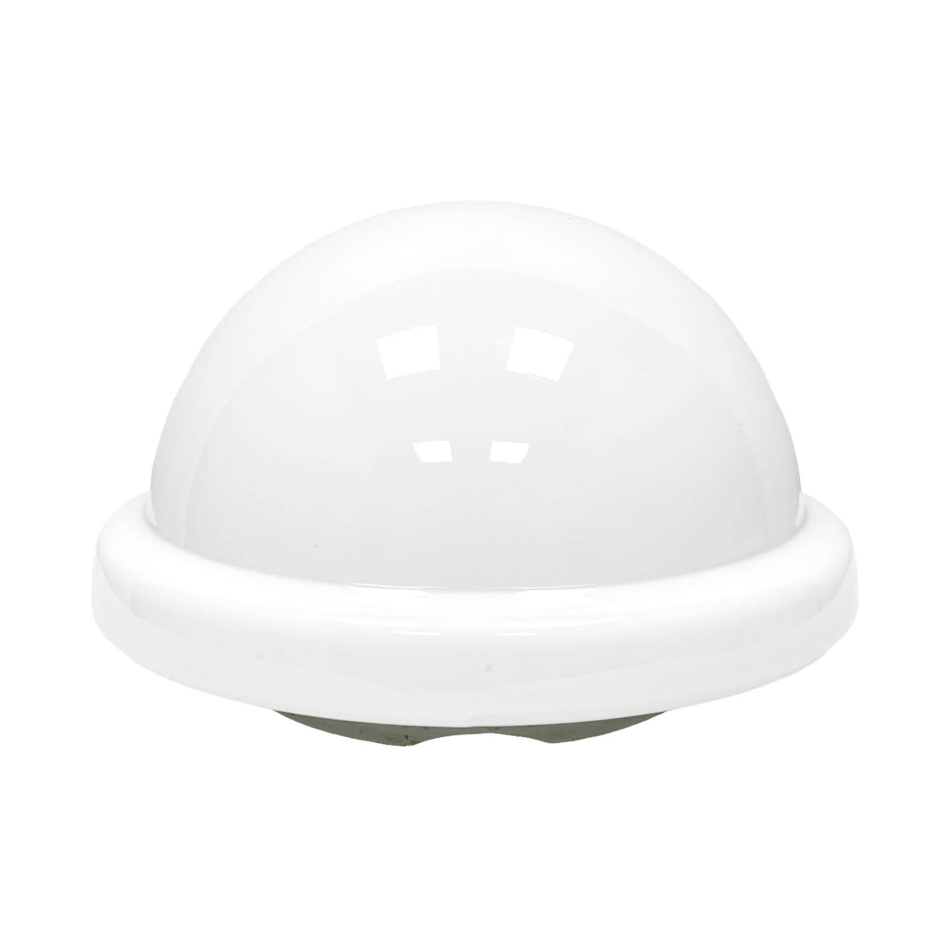 Flush mount, white glass, metal, Poland, 1970s. - 341312