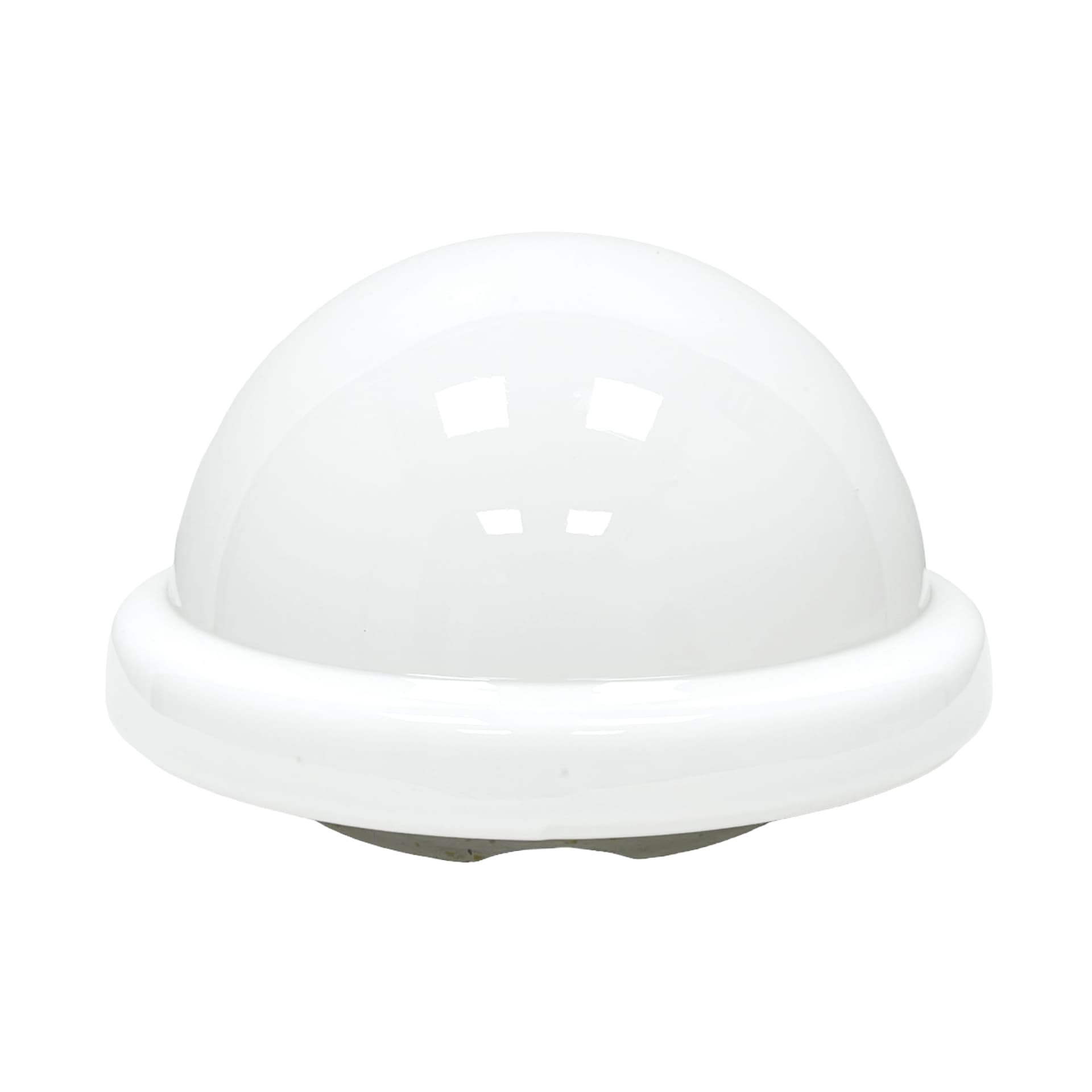 Flush mount, white glass, metal, Poland, 1970s. - 340299