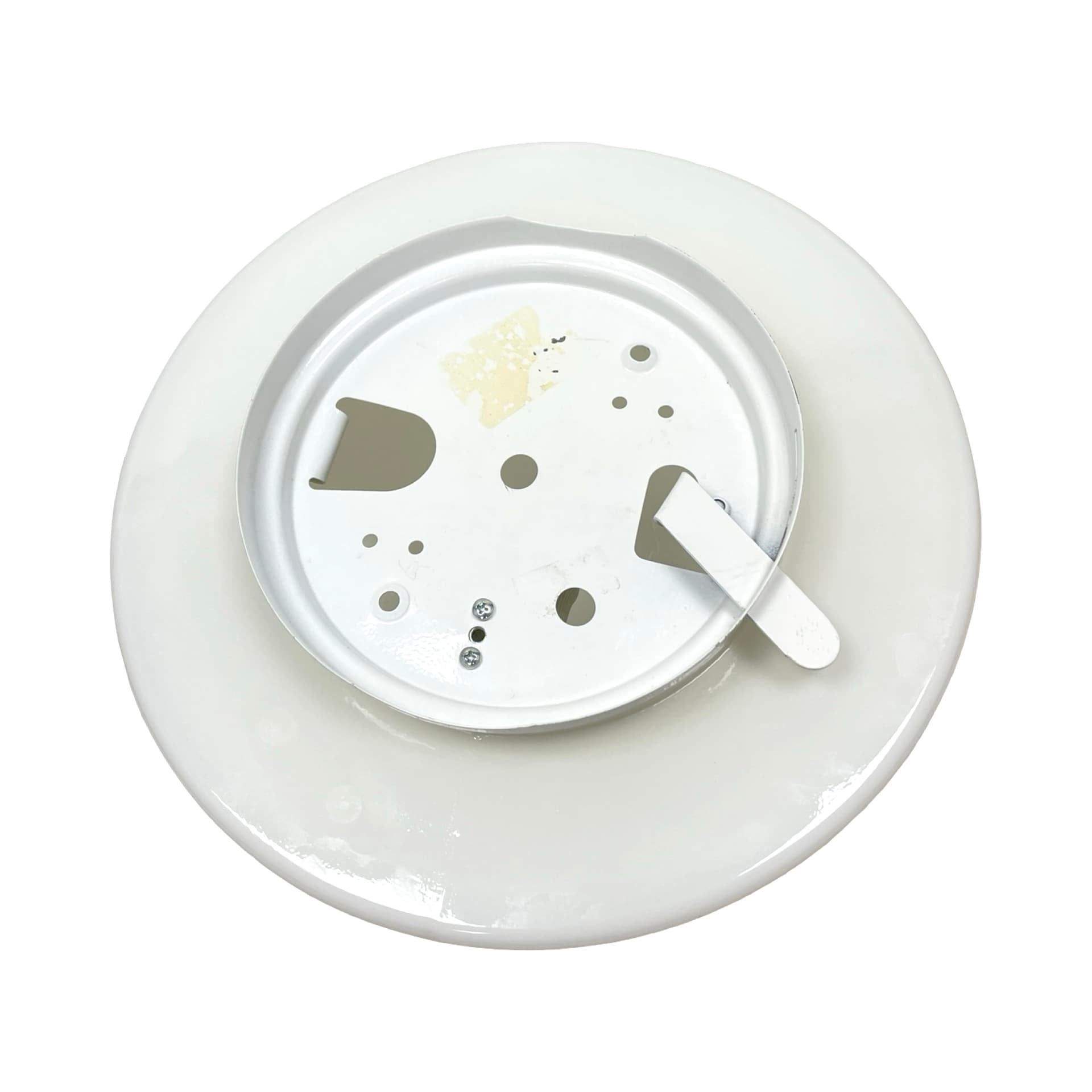Flush mount, white glass, metal, Poland, 1970s. - 340304