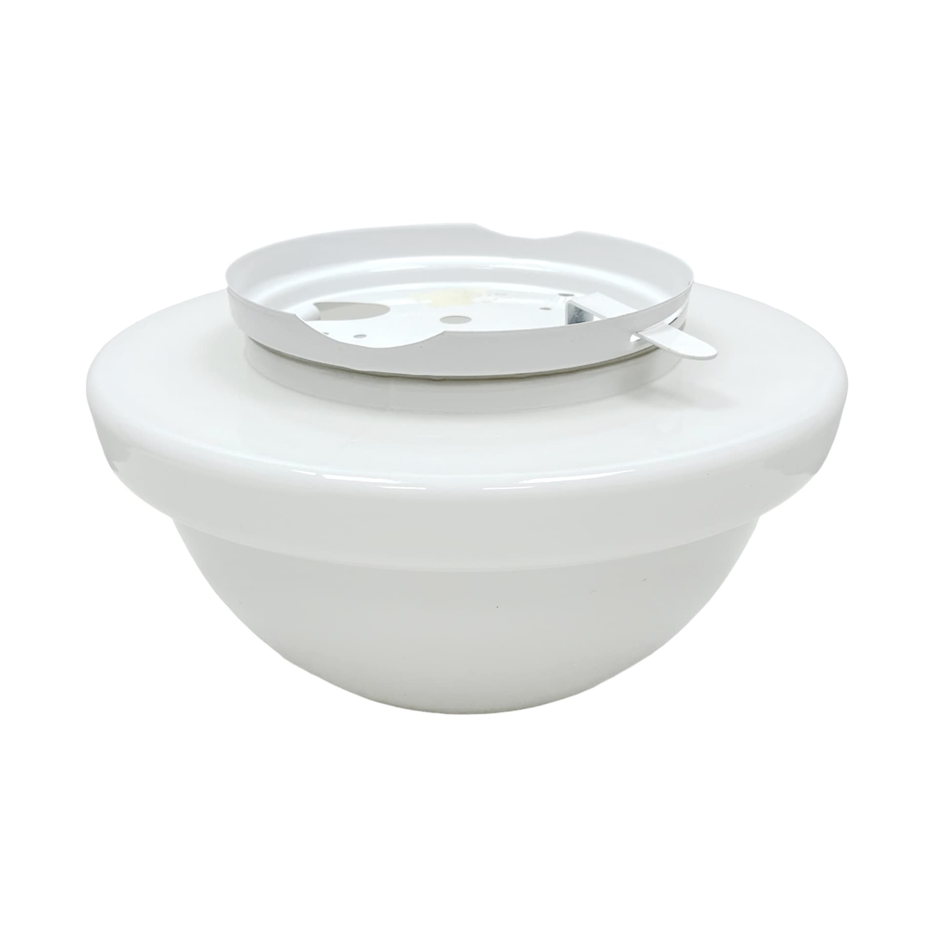 Flush mount, white glass, metal, Poland, 1970s. - 340303