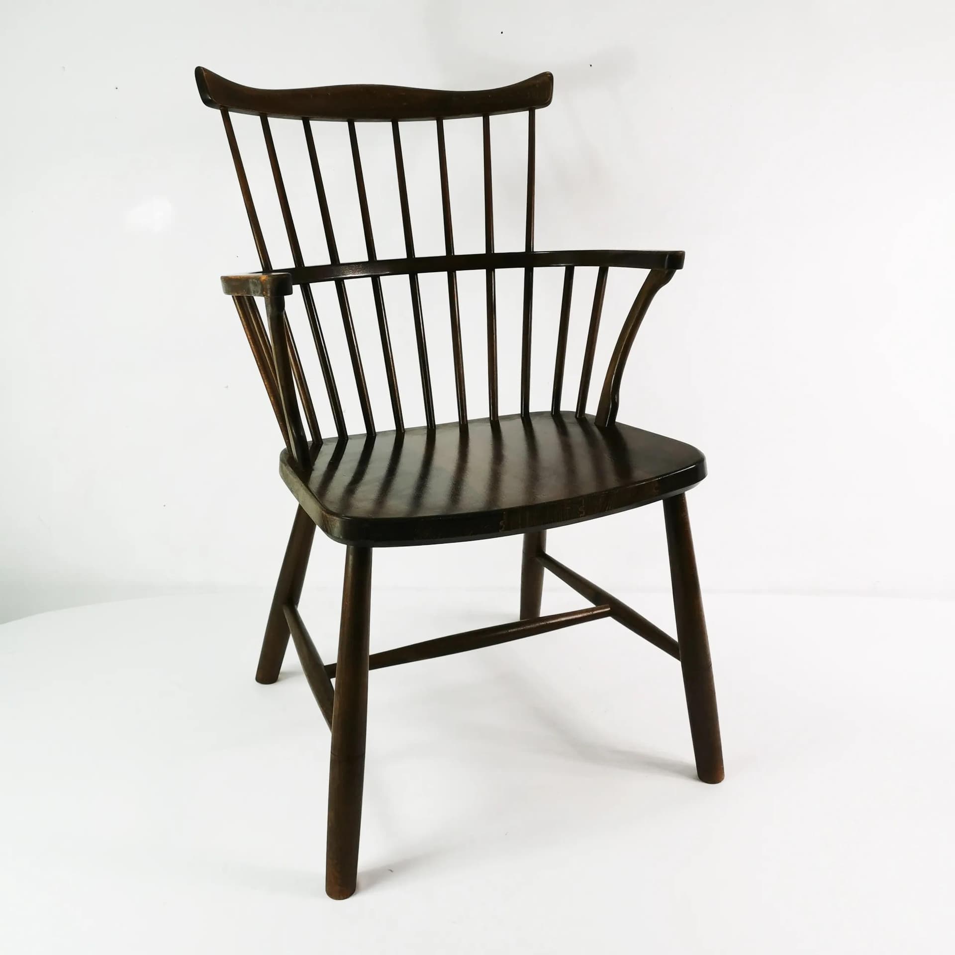 Chair 3250, brown oak, brown leather, by B. Mogensen, Fredericia, Denmark, 1950s. - 340966