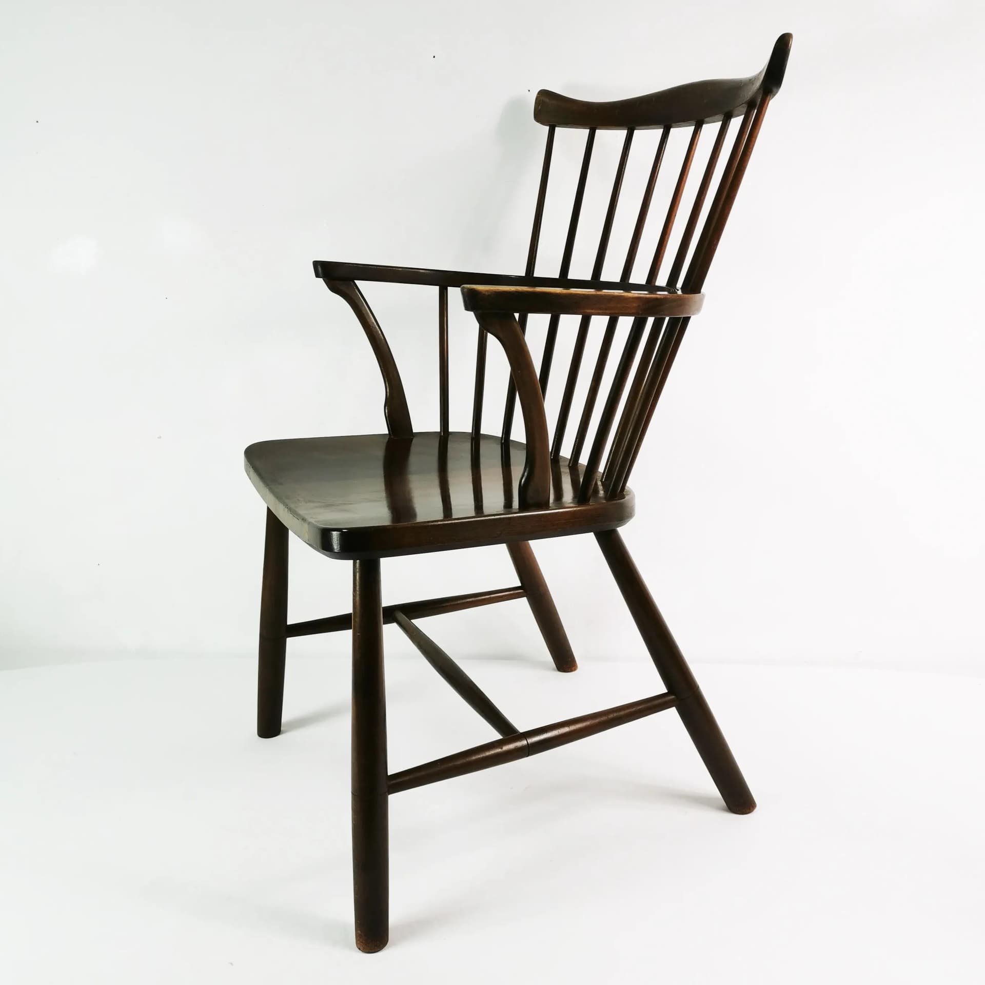 Chair 3250, brown oak, brown leather, by B. Mogensen, Fredericia, Denmark, 1950s. - 340968