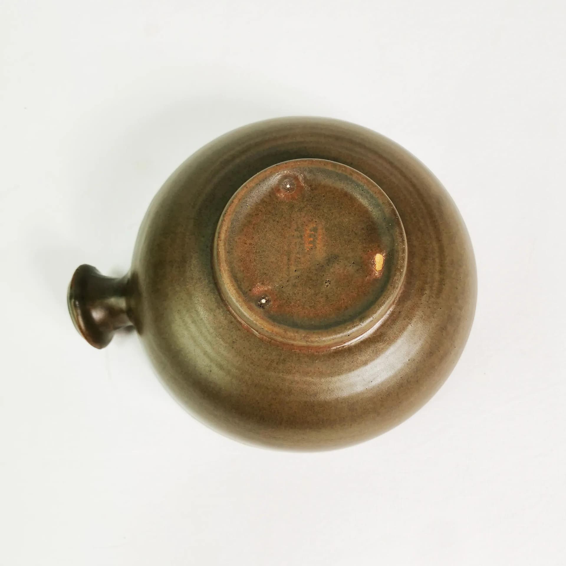 Bowl with Handle, brown, orange, stoneware, Denmark, 1960s - 340851