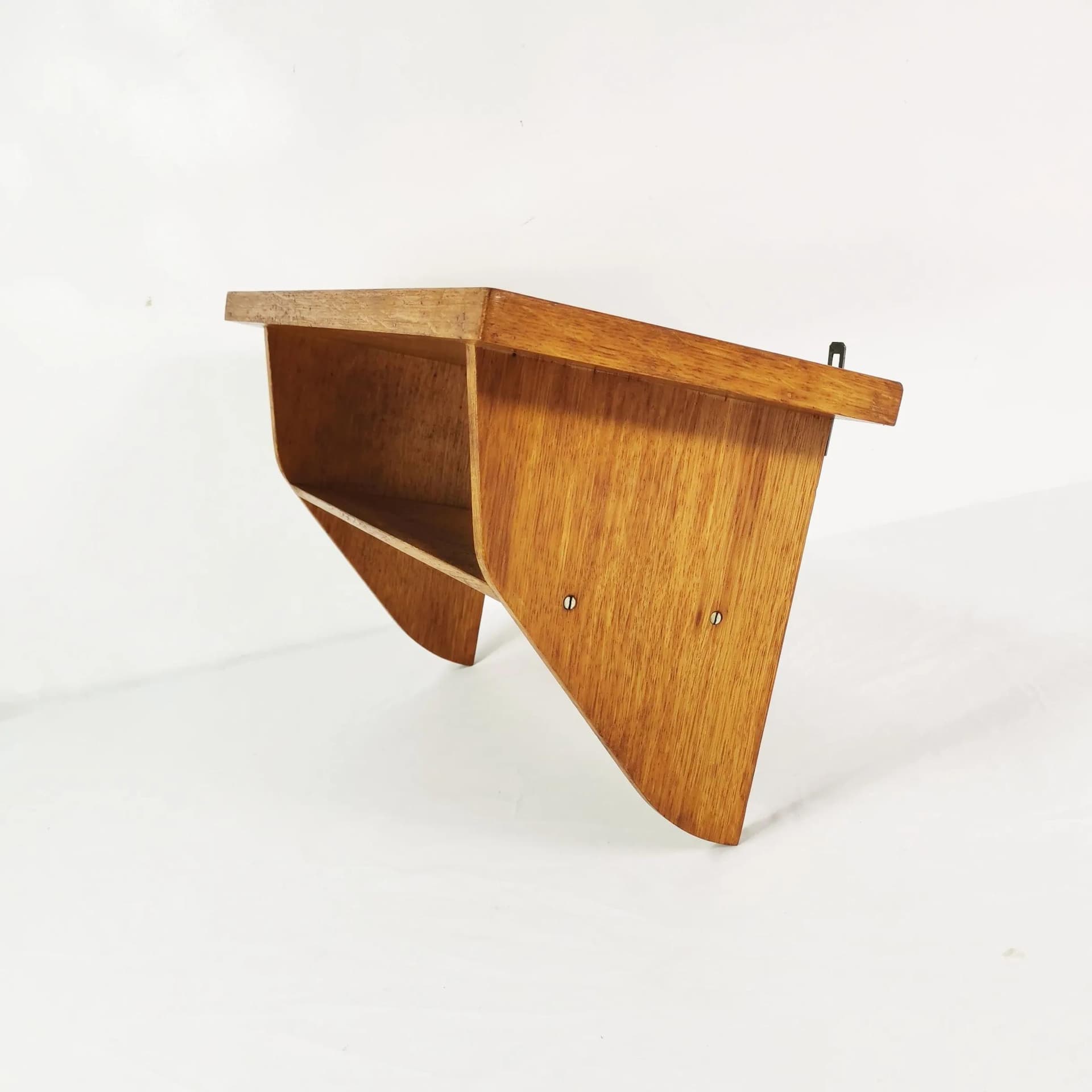 Wall shelf, brown beech, Germany, 1960s. - 340822