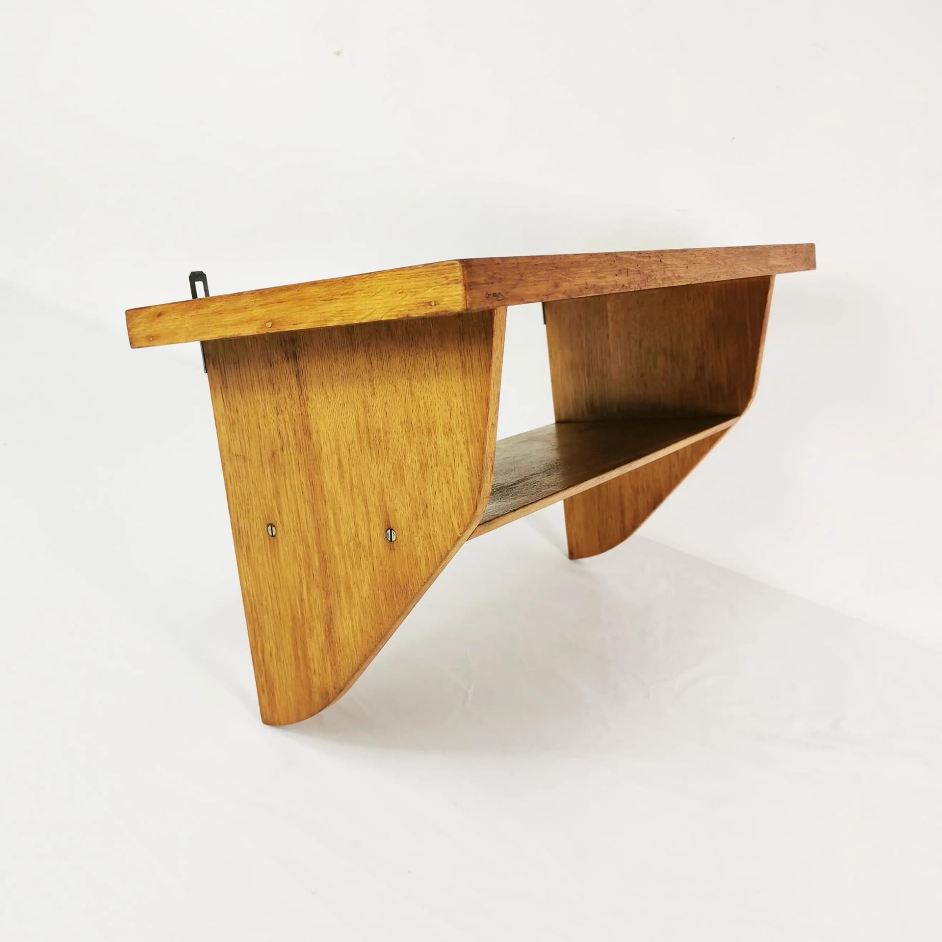 Wall shelf, brown beech, Germany, 1960s. - 340820