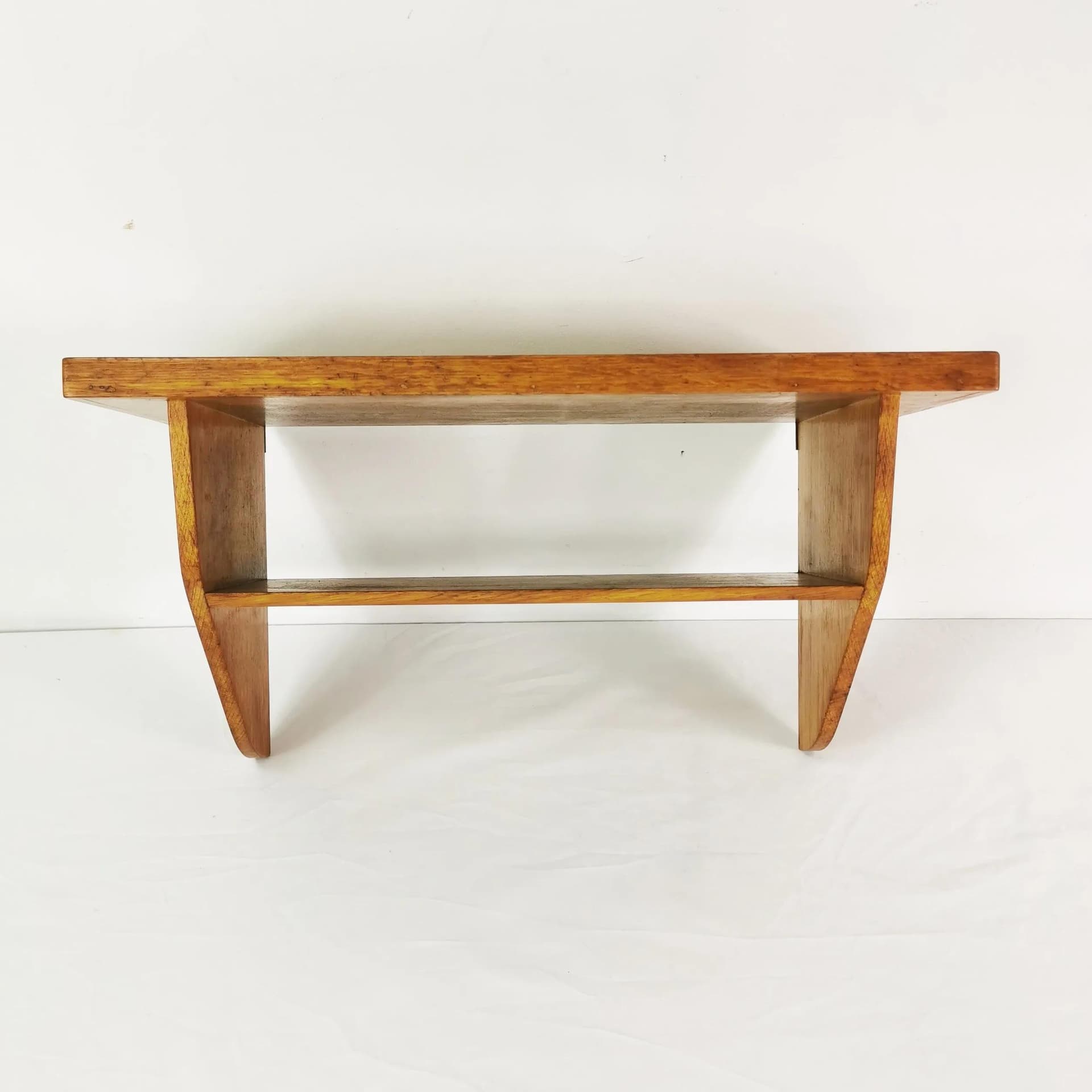 Wall shelf, brown beech, Germany, 1960s. - 340821