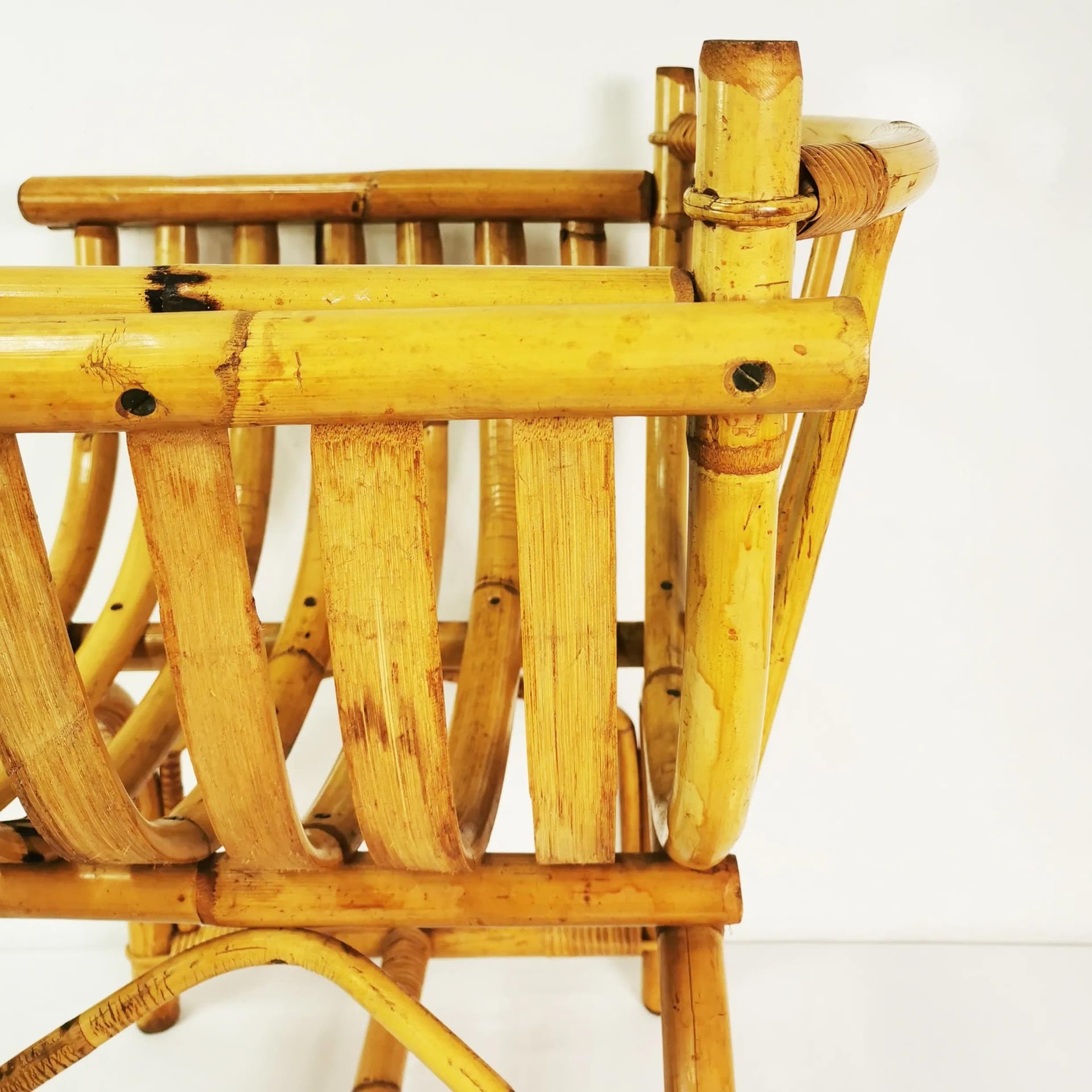 Armchair Mid Century, brown bamboo, rattan, Germany, 1950s - 340787