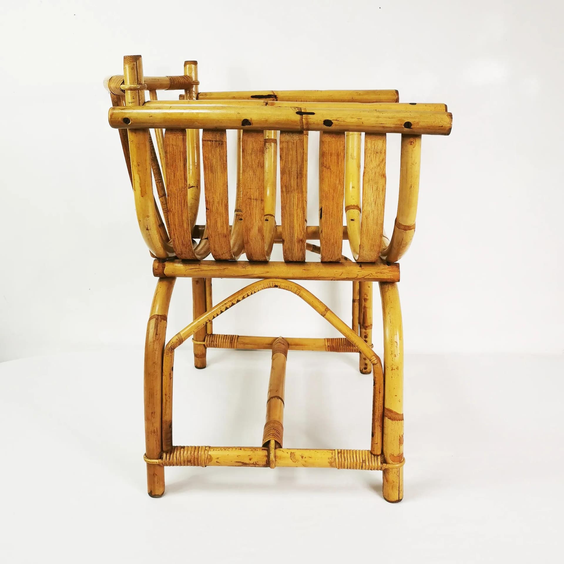 Armchair Mid Century, brown bamboo, rattan, Germany, 1950s - 340780