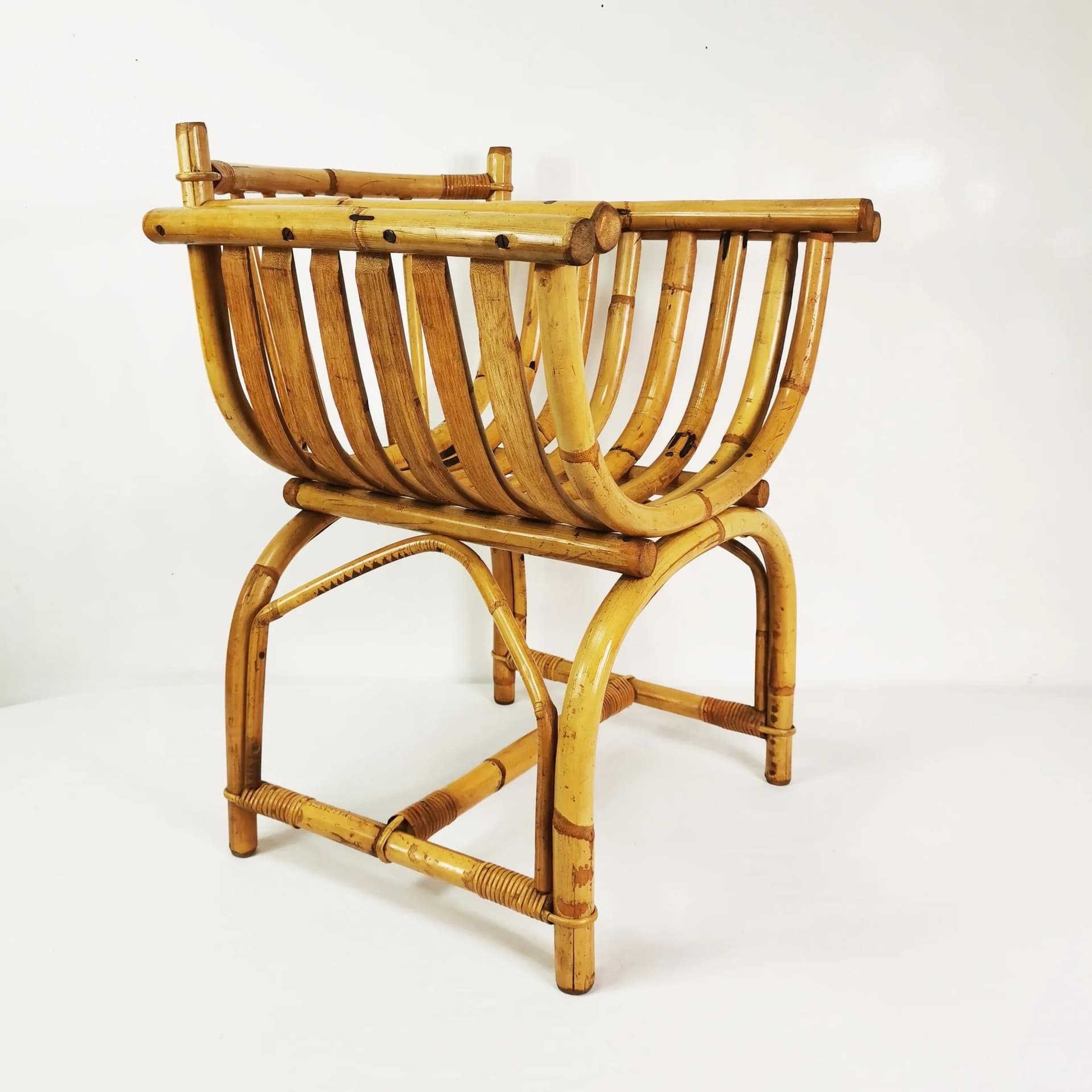 Armchair Mid Century, brown bamboo, rattan, Germany, 1950s - 340776