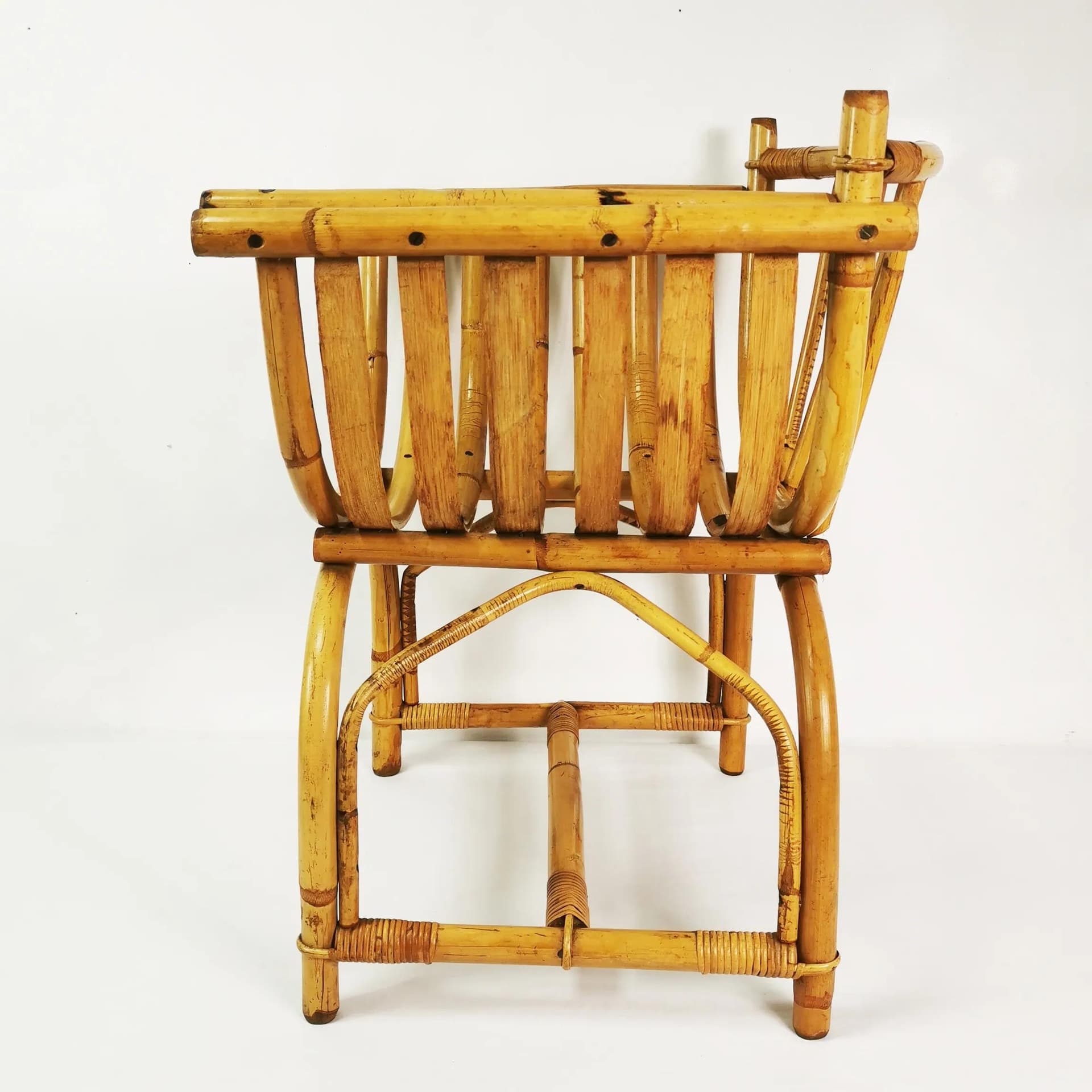 Armchair Mid Century, brown bamboo, rattan, Germany, 1950s - 340783