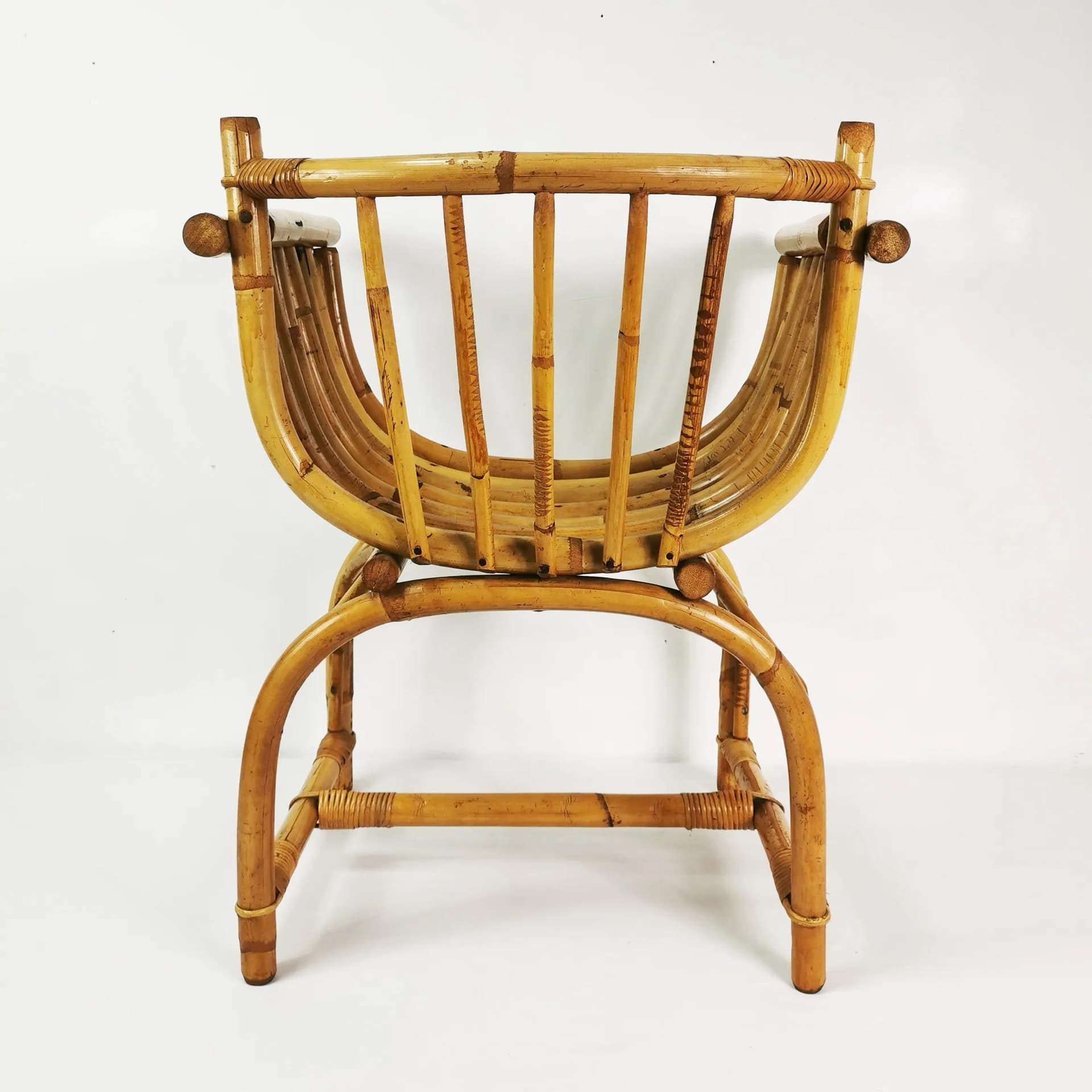 Armchair Mid Century, brown bamboo, rattan, Germany, 1950s - 340785