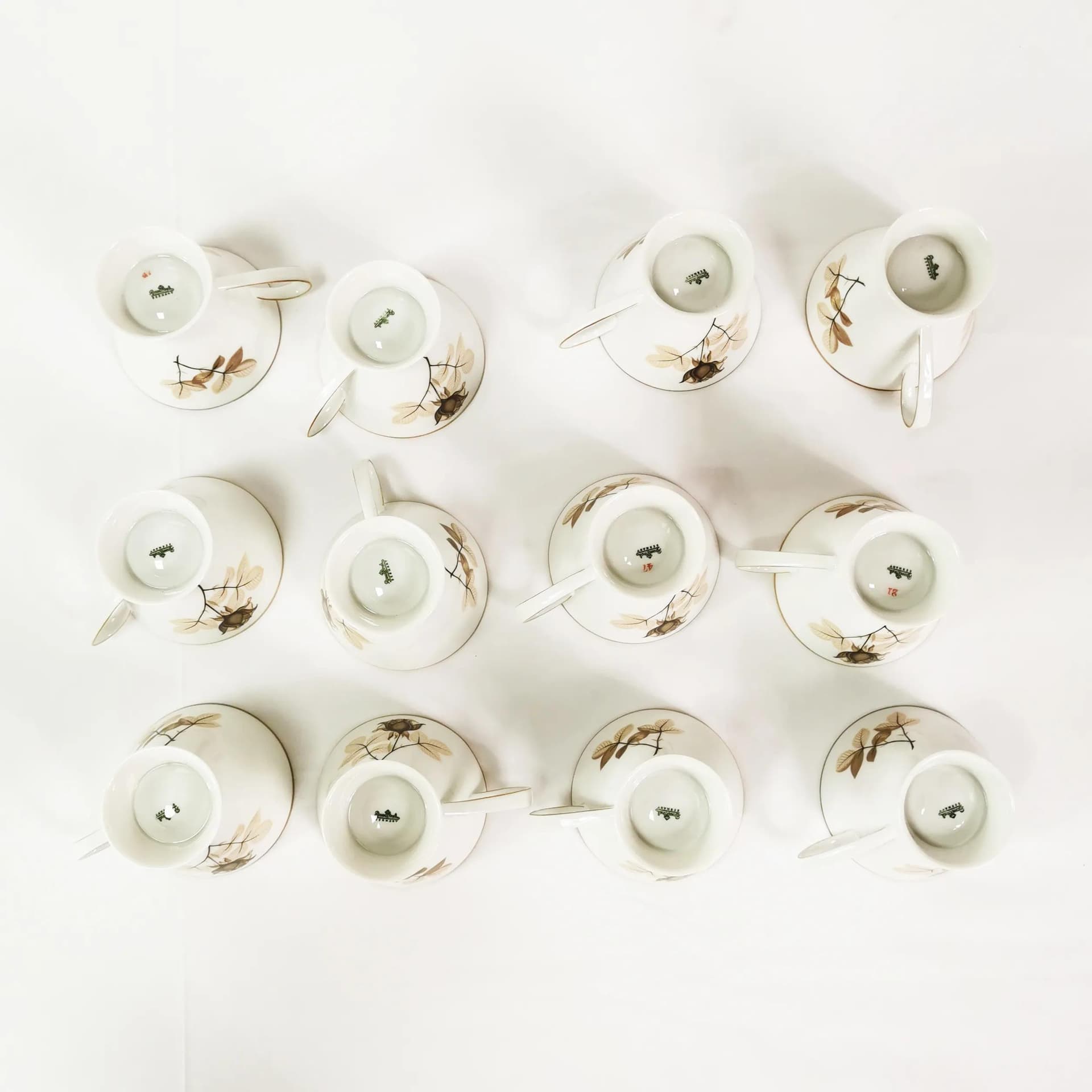 Coffee and Dessert Set Art Deco, white porcelain, by R. Loewy, Rosenthal, Germany, 1950s. - 340416