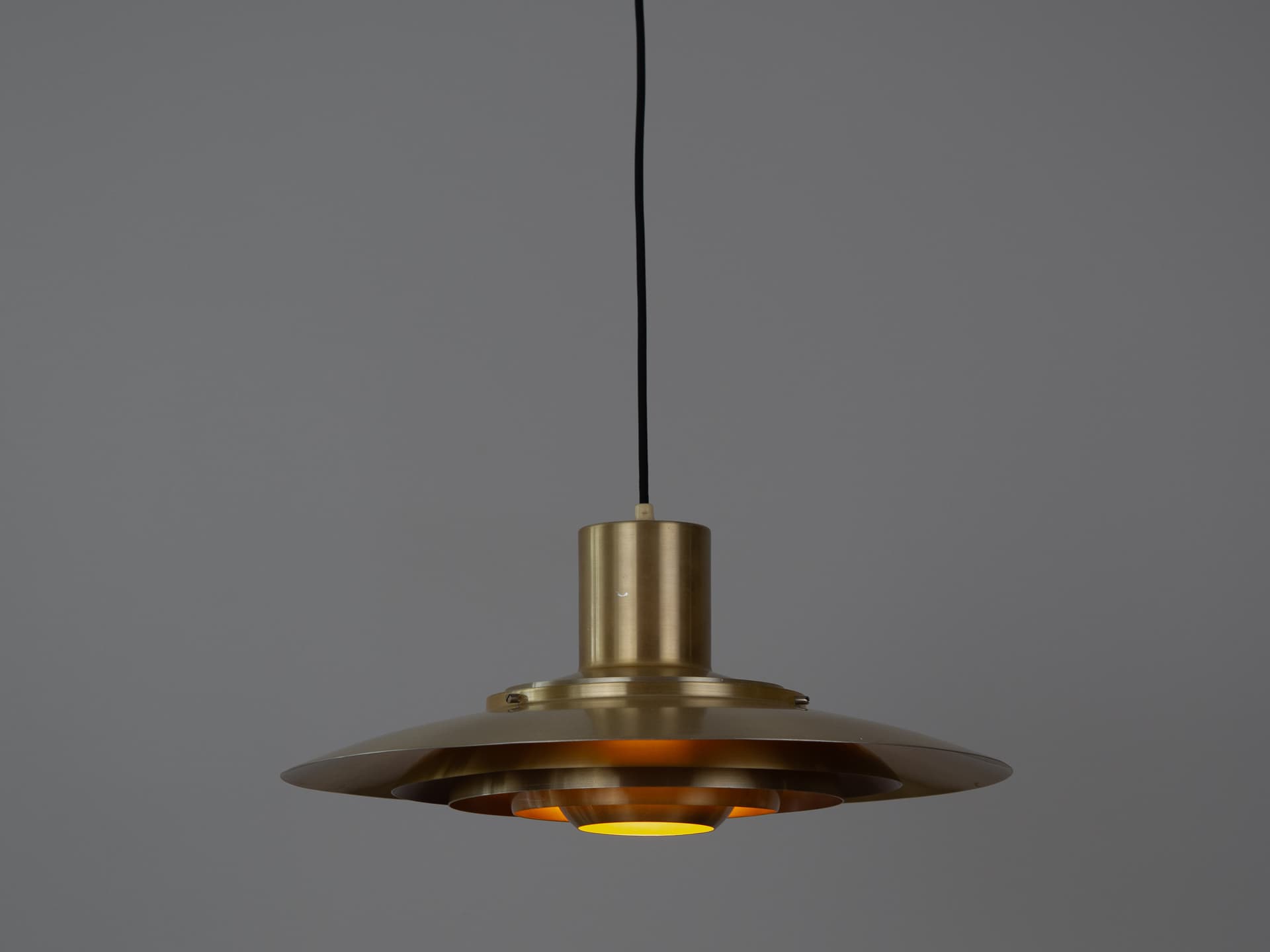 Lampa wisząca P376, złoty mosiądz, srebrny aluminium, Nordisk Solar, Dania, lata 60. - 341356