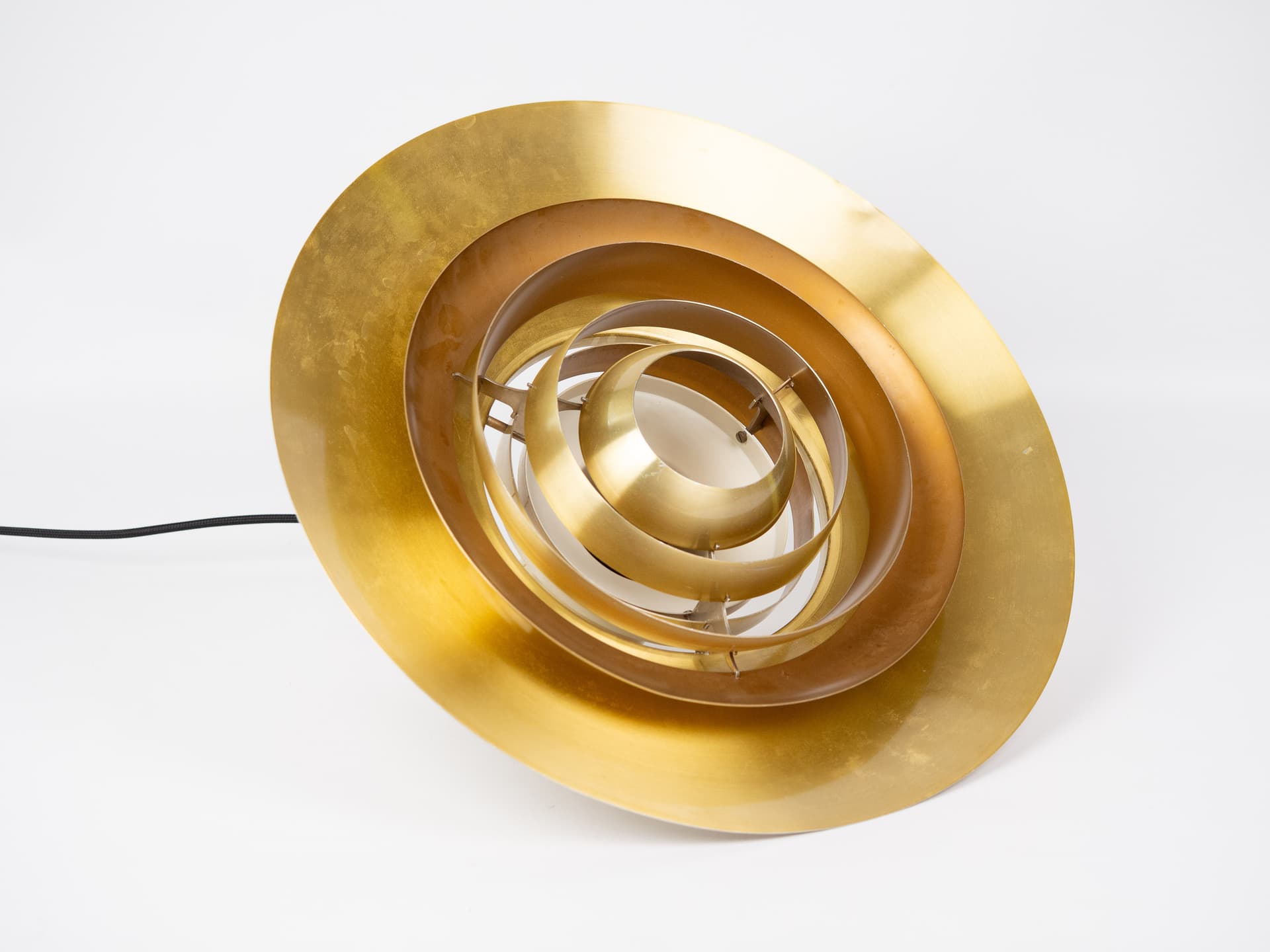 Lampa wisząca P376, złoty mosiądz, srebrny aluminium, Nordisk Solar, Dania, lata 60. - 341361