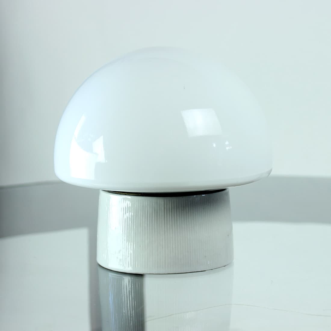 Ceiling Or Wall Lamp, white opaline glass, beige ceramic, Czechoslovakia, 1960s - 341370