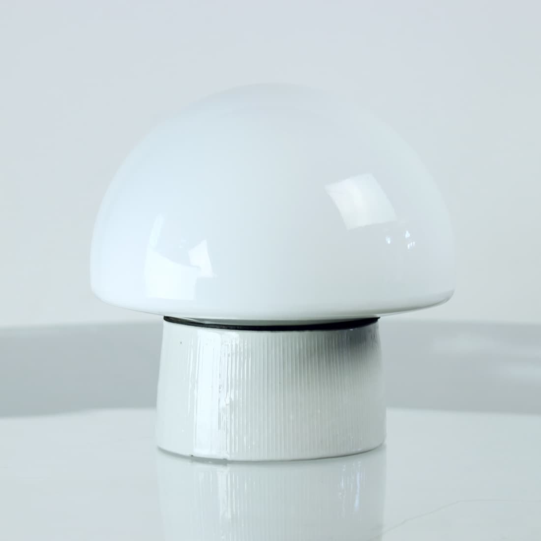 Ceiling Or Wall Lamp, white opaline glass, beige ceramic, Czechoslovakia, 1960s - 341374